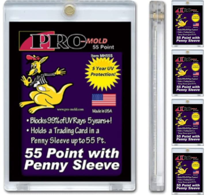 Pro-Mold 5-Count 55pt Magnetic ONE-Touch Card Holders – Holds Sleeved Cards MH55S