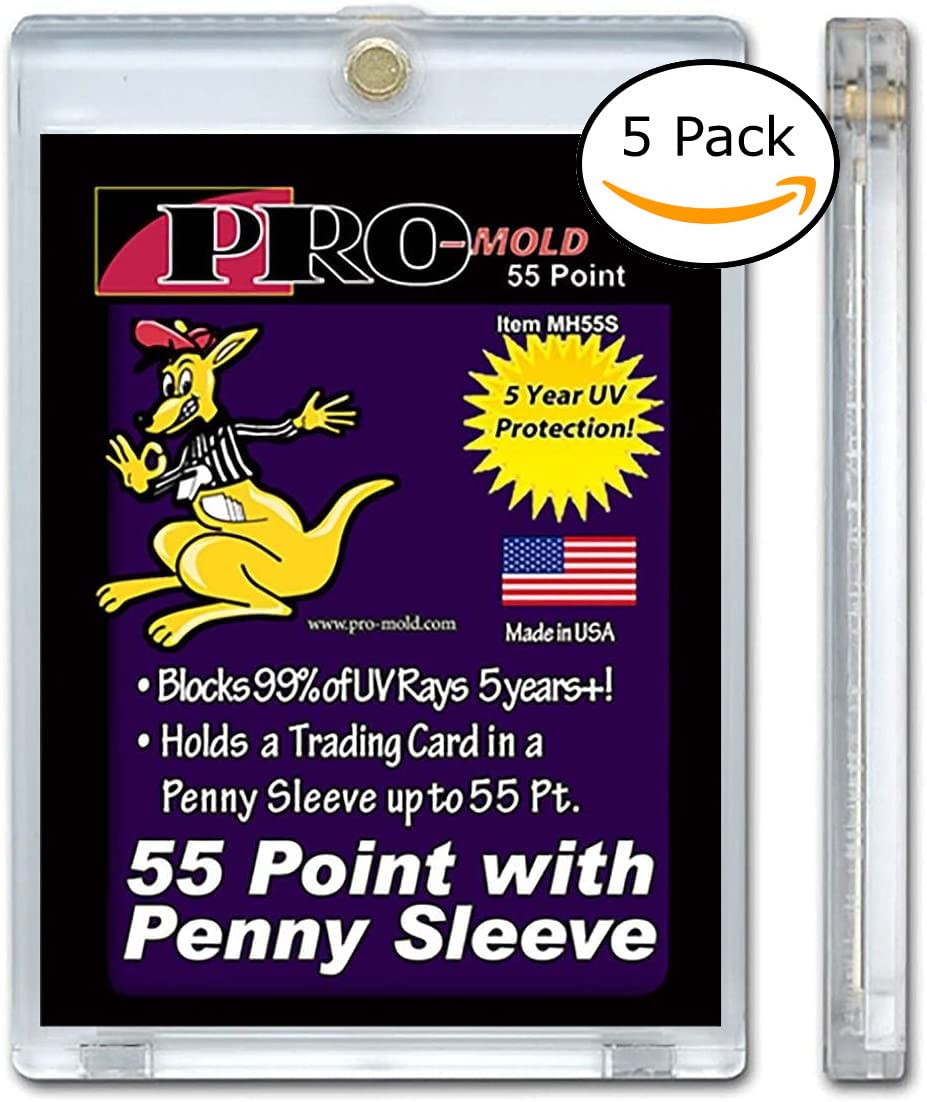 Pro-Mold 5-Count 55pt Magnetic ONE-Touch Card Holders – Holds Sleeved Cards MH55S