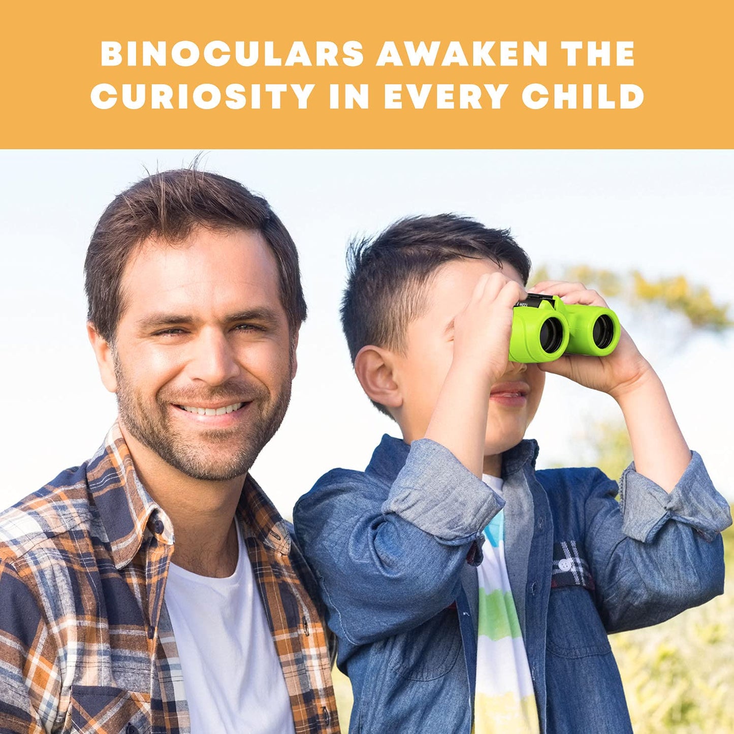 Promora Kids Binoculars – 8x21 Magnification for 4-8 Year Olds with Compass & Magnifier