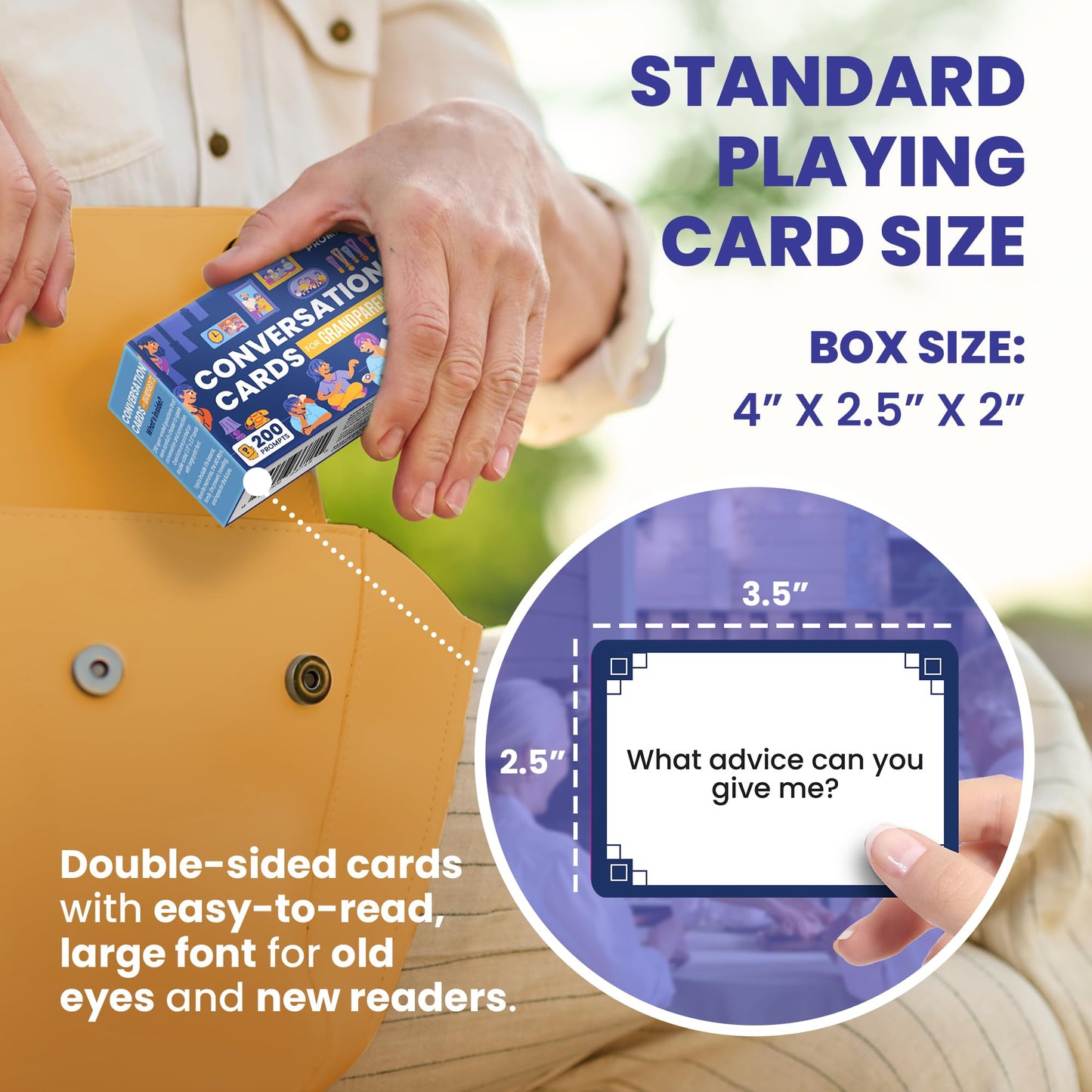 Prompta 200 Conversation Starters for Grandparents – Thoughtful Family Card Deck