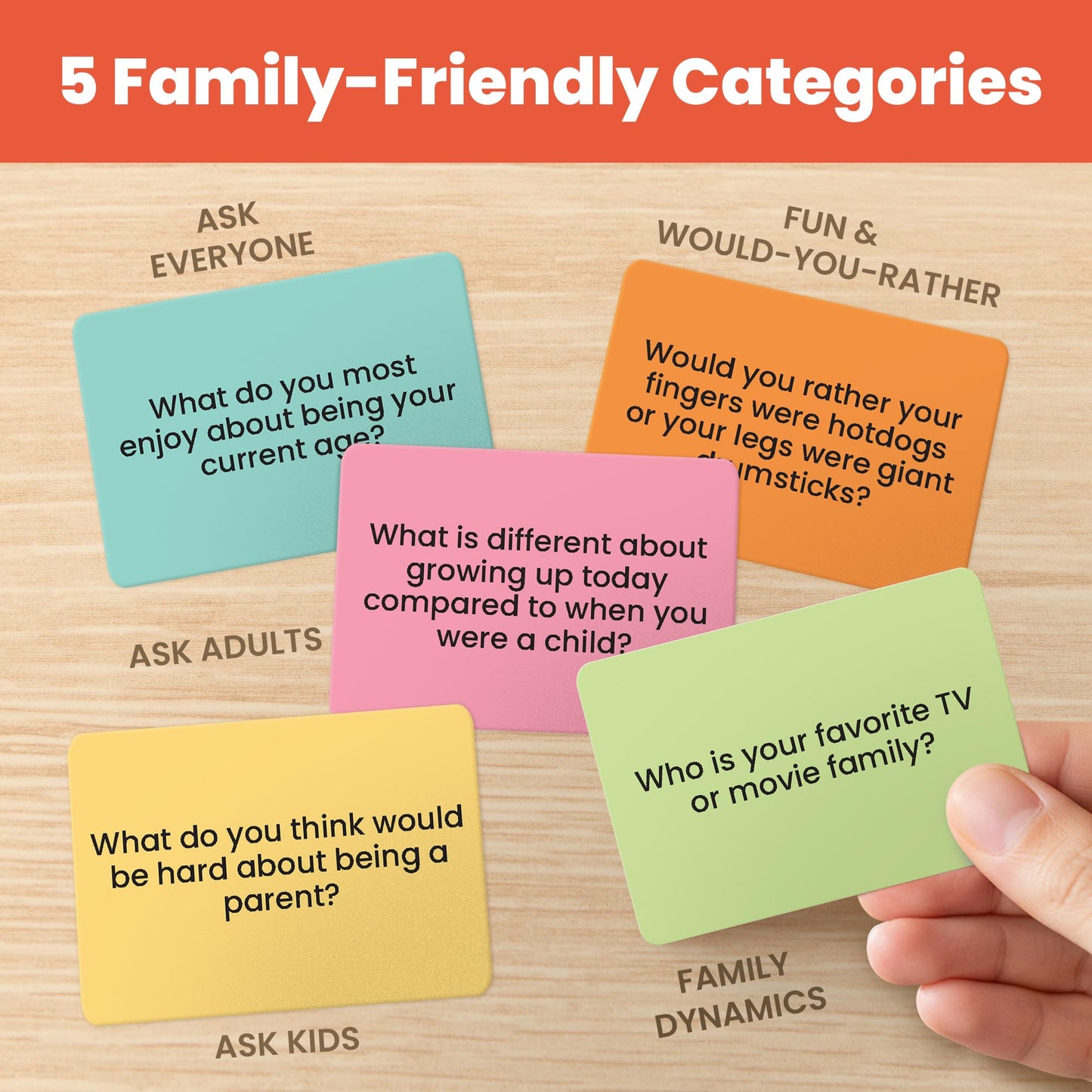 Prompta 600 Family Conversation Cards – Fun Family Game Night & Road Trip Prompts