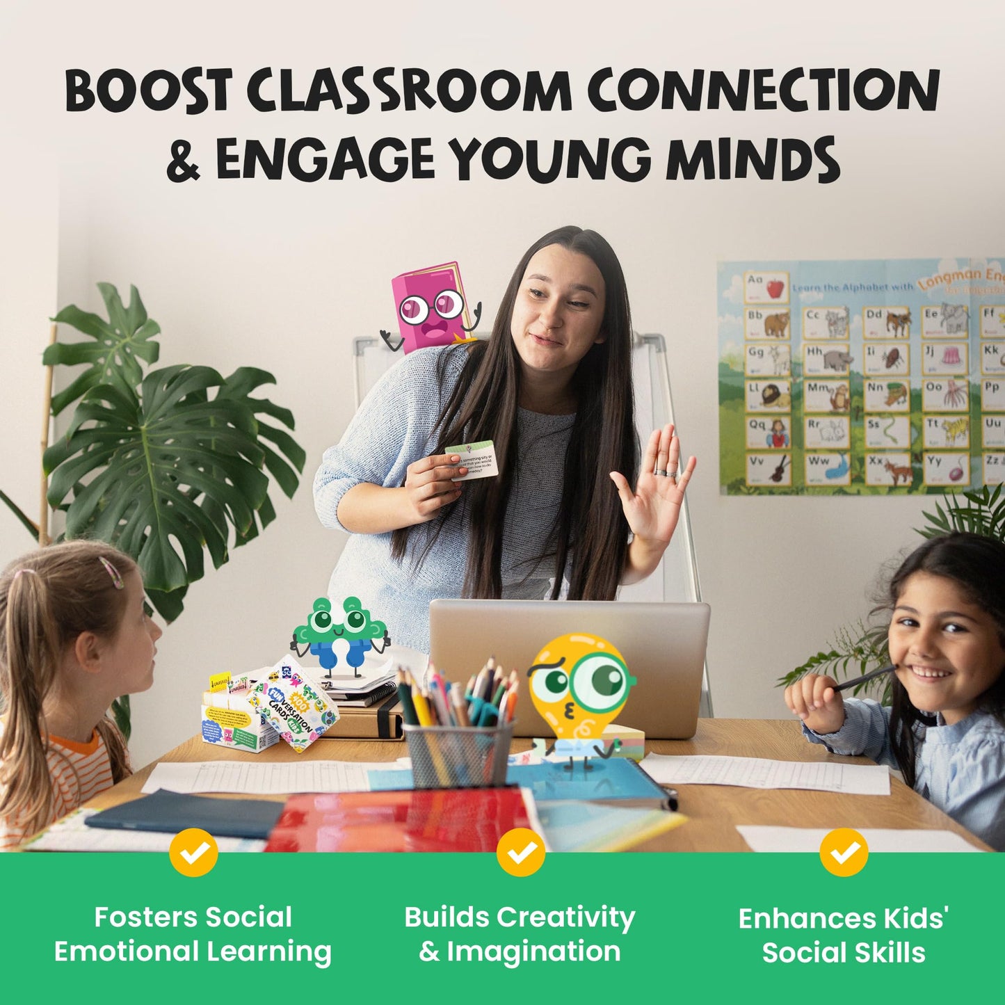 Prompta 400 Silly Interactive Conversation Cards for Kids 6–11 | 16 Categories, Travel-Ready