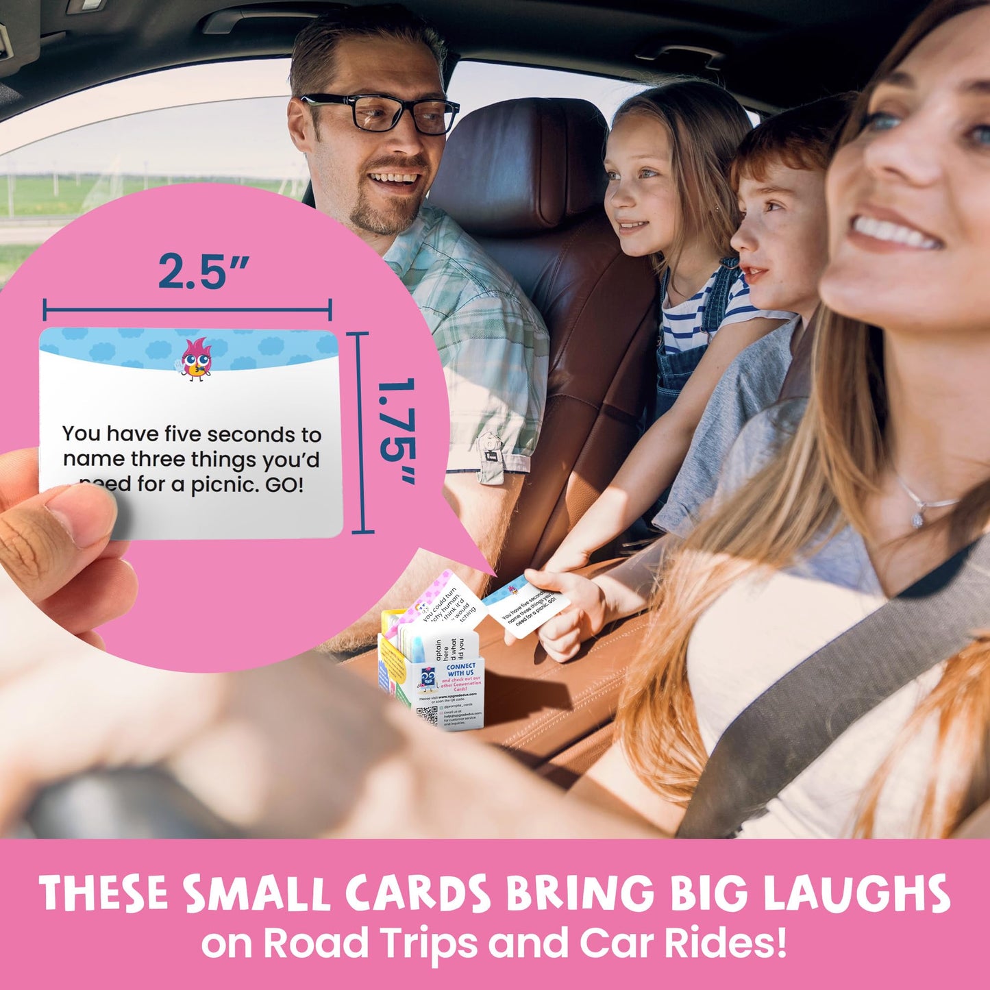 Prompta 400 Silly Interactive Conversation Cards for Kids 6–11 | 16 Categories, Travel-Ready