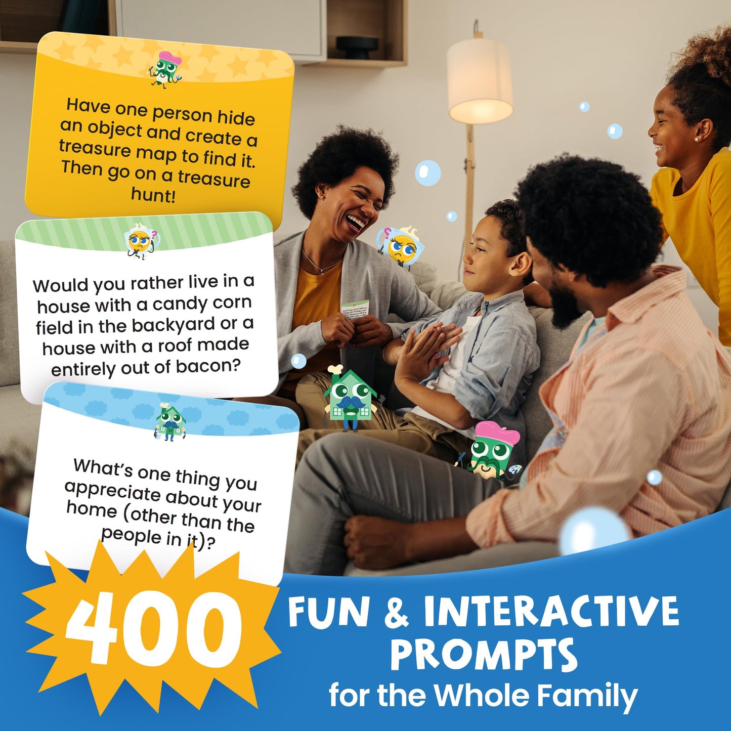 Prompta 400 Silly Interactive Conversation Cards for Kids 6–11 | 16 Categories, Travel-Ready