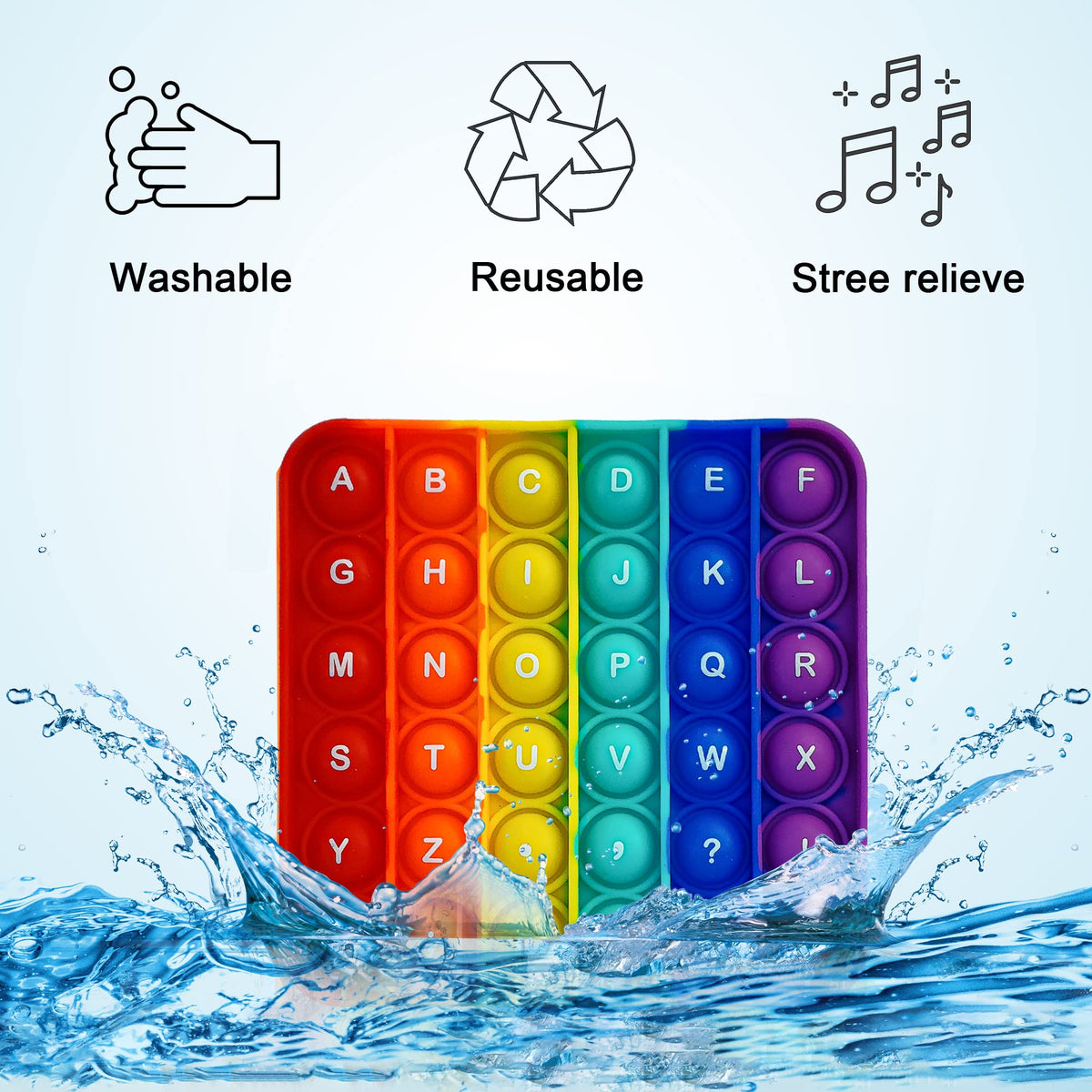 Proweber Alphabet Pop Fidget Toy – ABC & Numbers Learning, 4 Pack (Double-Sided)