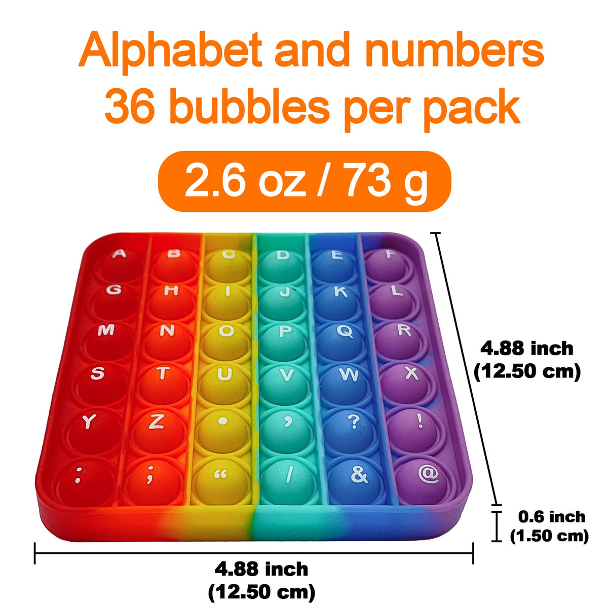 Proweber Alphabet Pop Fidget Toy – ABC & Numbers Learning, 4 Pack (Double-Sided)