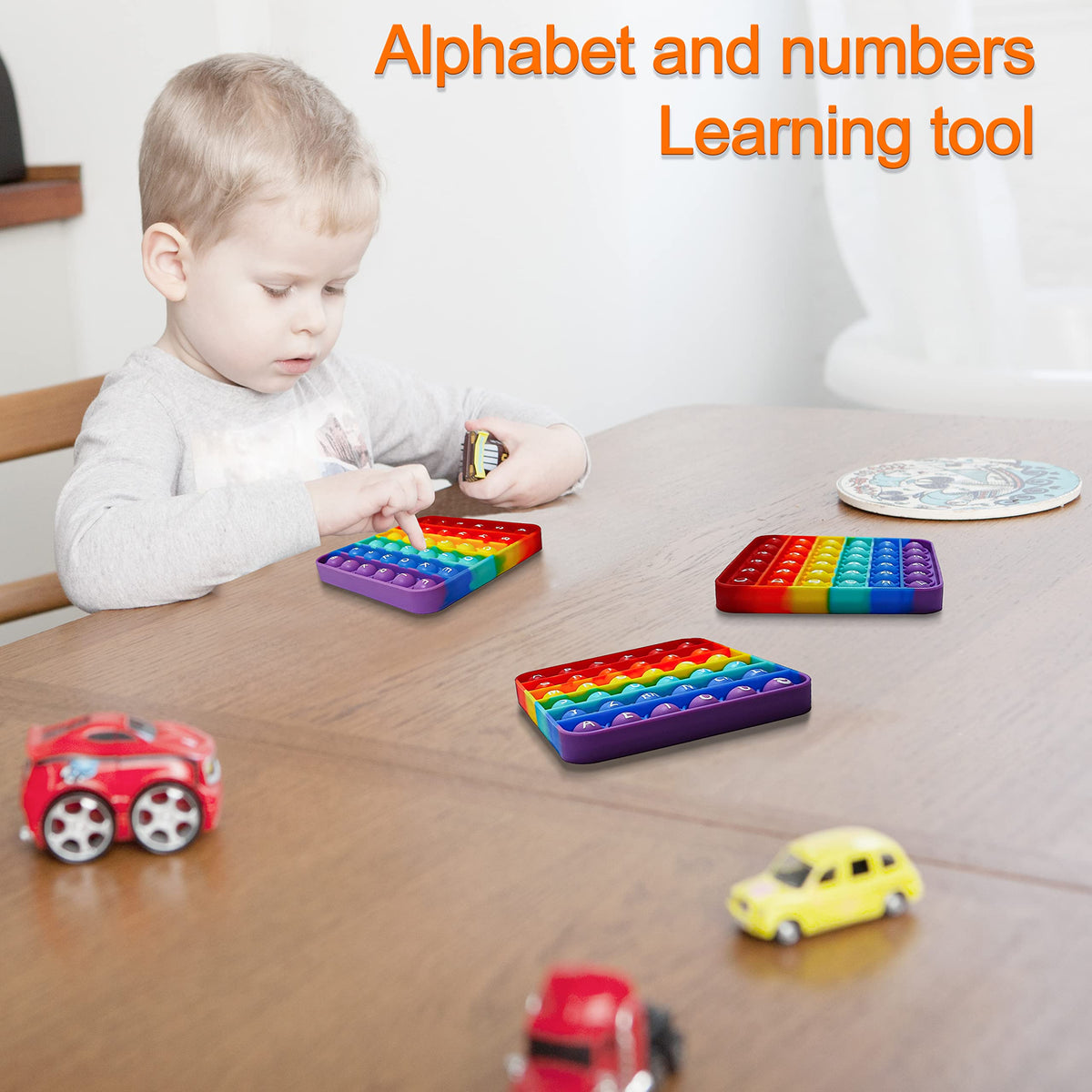 Proweber Alphabet Pop Fidget Toy – ABC & Numbers Learning, 4 Pack (Double-Sided)