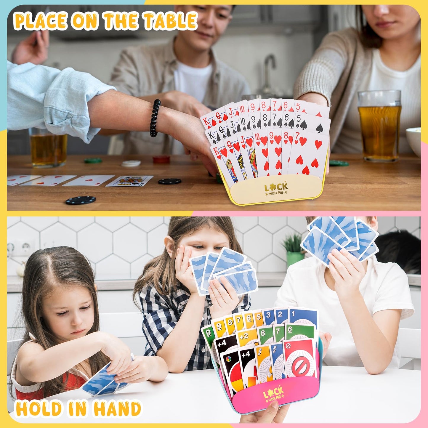 Prudiut 2 PCS Card Holders for Playing Cards – Tabletop Card Stand & Organizer