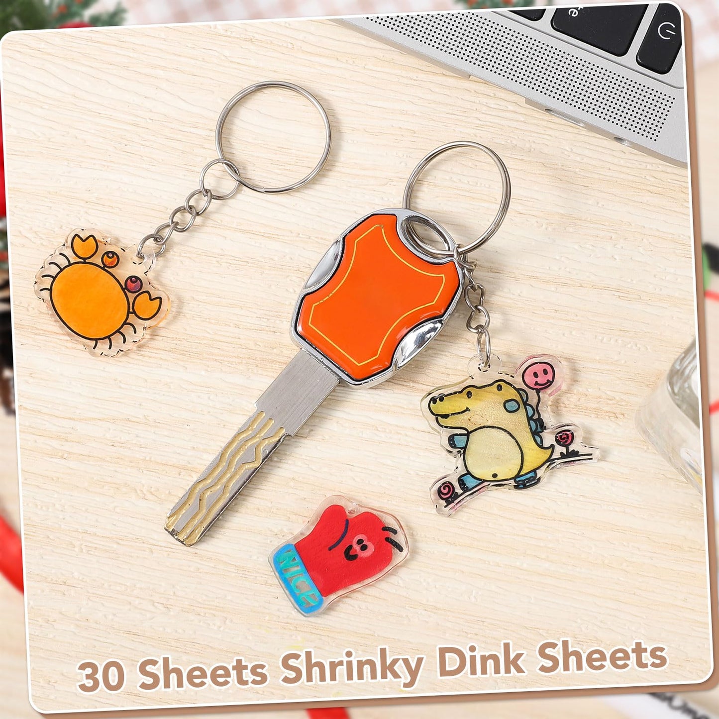 Prudiut 30 Pieces Shrink Plastic Sheets – 7.9 x 5.7 in for DIY Shrink Art & Keychains