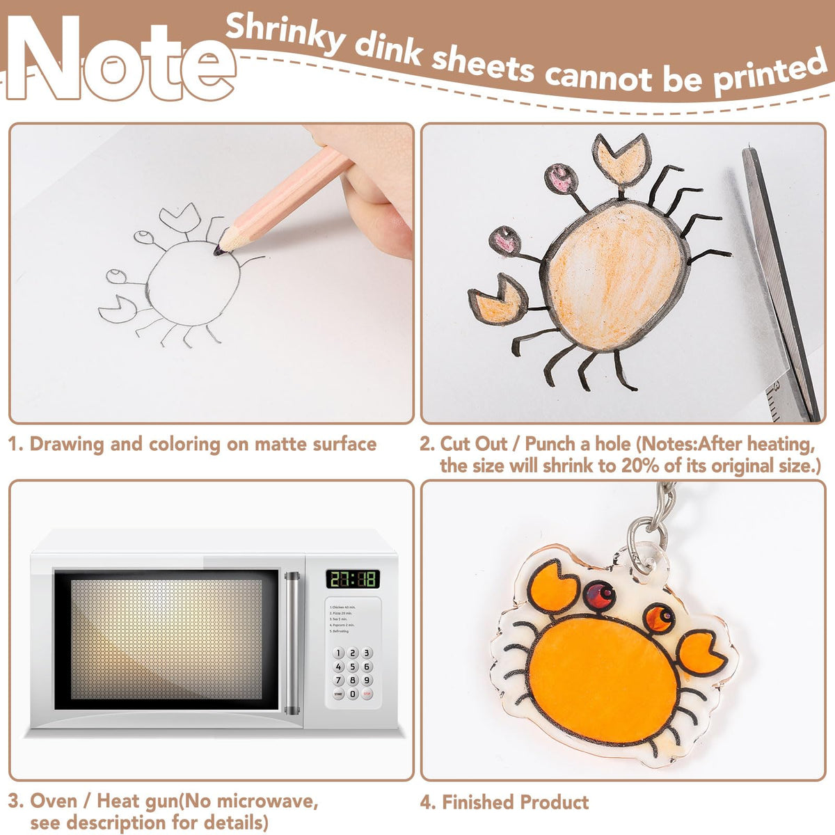 Prudiut 30 Pieces Shrink Plastic Sheets – 7.9 x 5.7 in for DIY Shrink Art & Keychains
