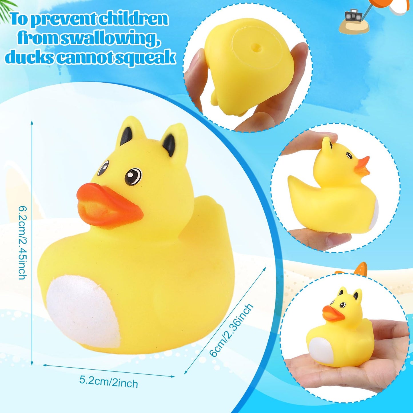 Prudiut 60 Pcs Cruise Rubber Ducks with Storage Bag | Bath, Pool & Party Toys