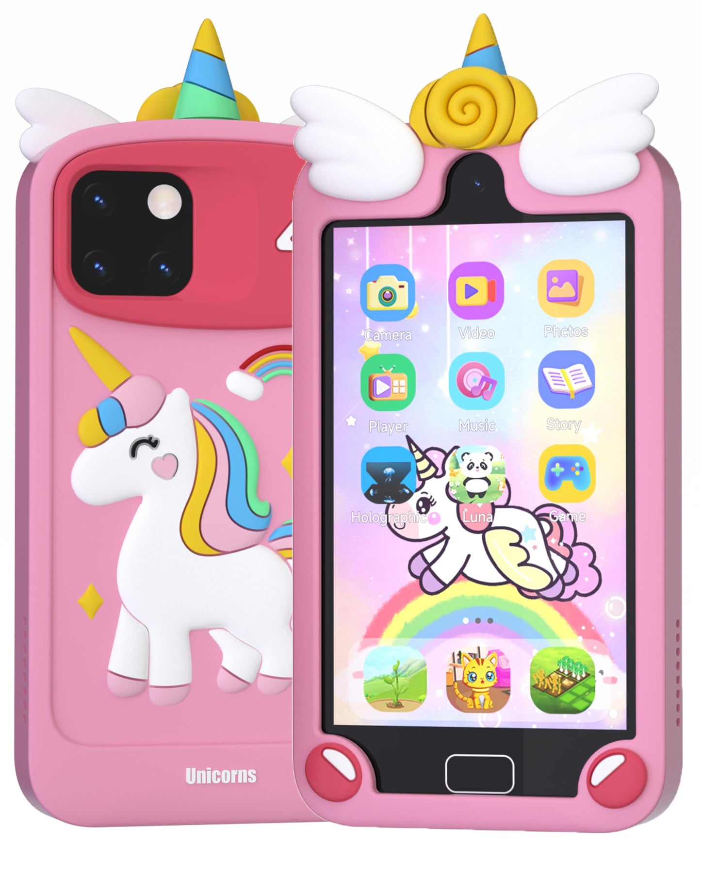 Psalms & Pals Kids Phone - 4.0-inch Touchscreen Toy for Ages 3-12 | 32GB, Dual Cameras, 28 Games