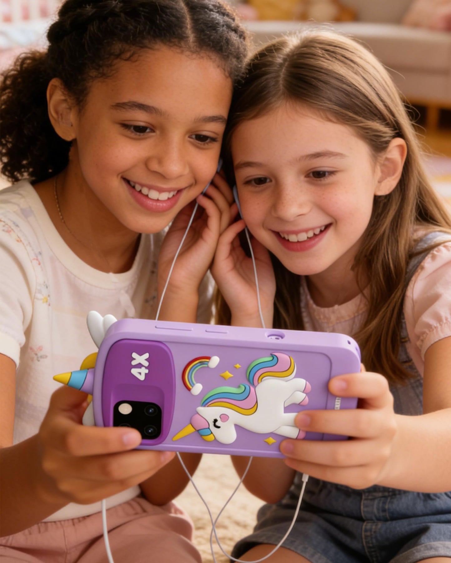 Psalms & Pals Kids Smart Phone for Girls – Safe Offline 4-Inch Touchscreen, 32GB, Purple