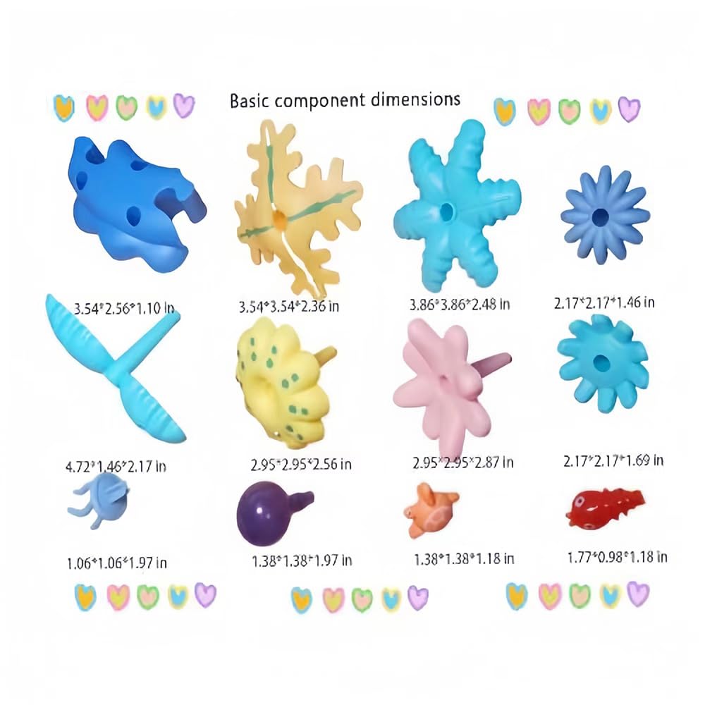 PSDVAYI Ocean Underwater World Coral Toy – 76-Piece Large Ocean Blocks for Ages 3-6 | Coral Garden Building & STEM Toy
