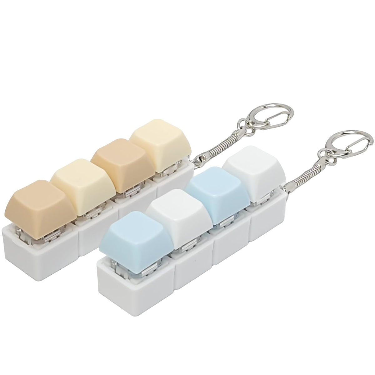 PTHFTAF Keyboard Fidget Toys for Adults - Mechanical Button Keyboard, Sensory Tools for Stress Relief, Portable Keychain (Light Yellow)
