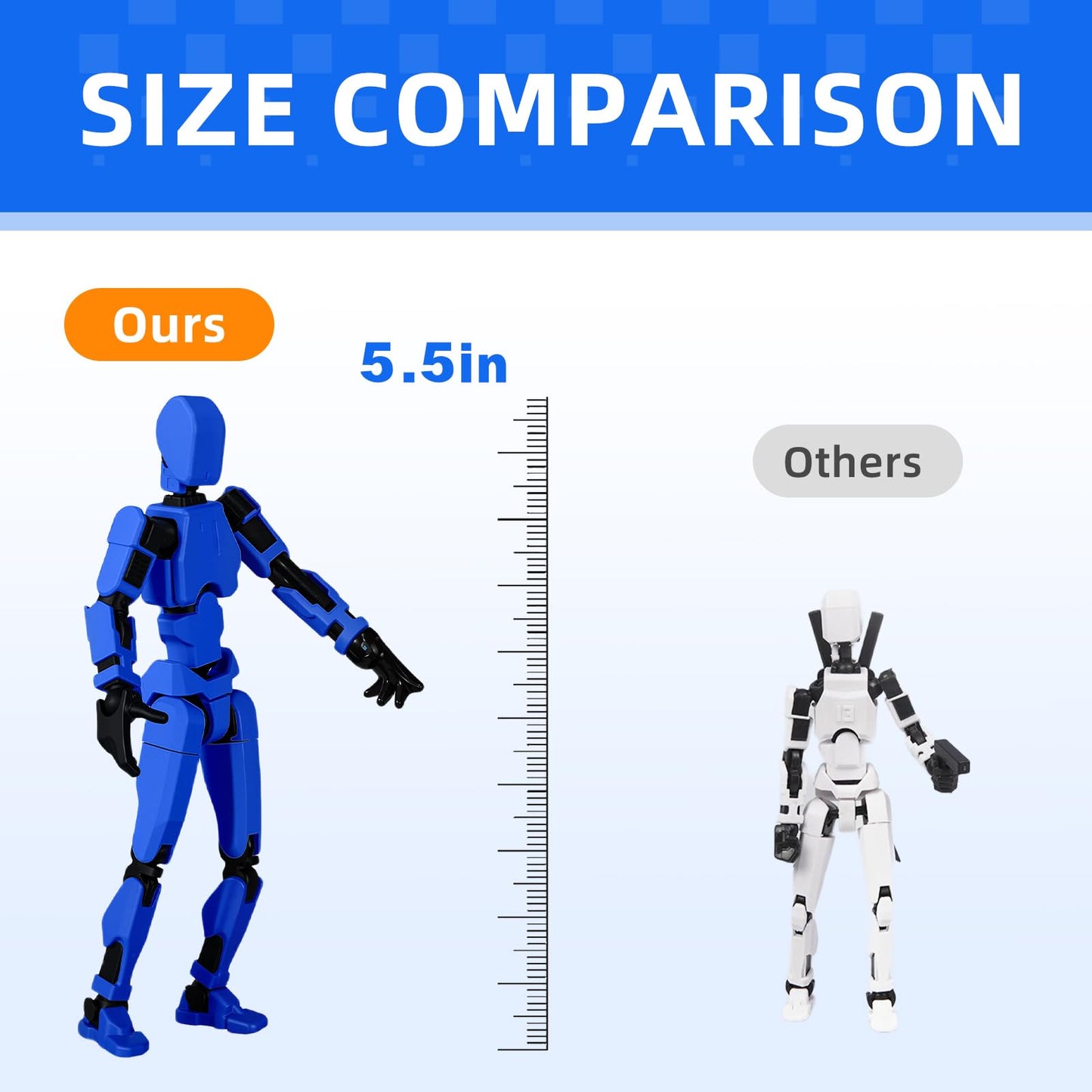 Pthjswj Dummy13 Action Figure Set — 6 Pack, Fully Articulated, 3D Printed Robot Figures