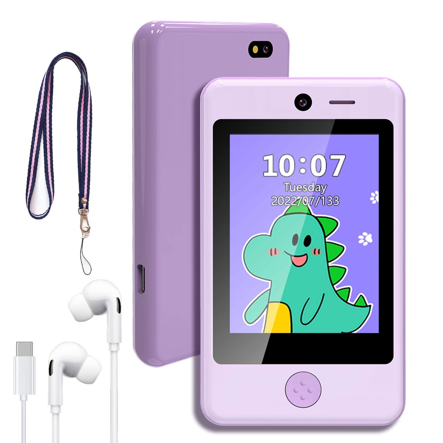 PTHTECHUS Kids Phone Toy – 3.8 inch Touch Screen with 16 Games, 2 HD Cameras, MP3 & More
