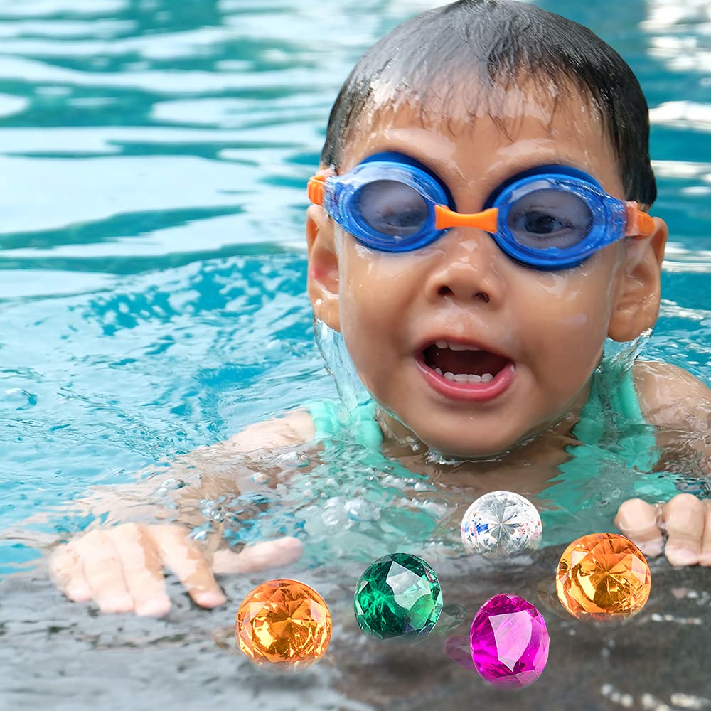 PUBGAMER Diving Gem Pool Toy — 15 Colorful Diamonds & Wooden Treasure Chest