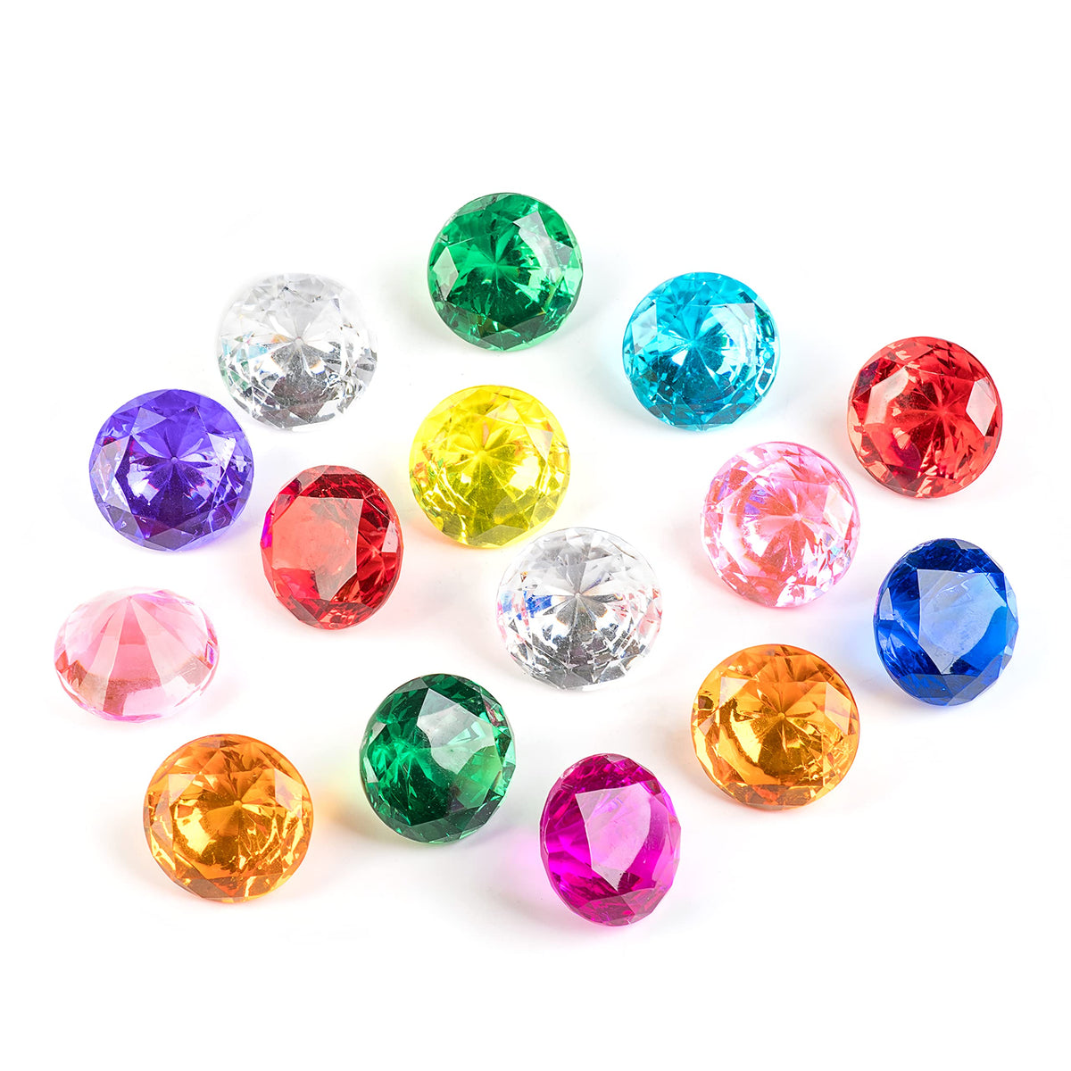 PUBGAMER Diving Gem Pool Toy — 15 Colorful Diamonds & Wooden Treasure Chest