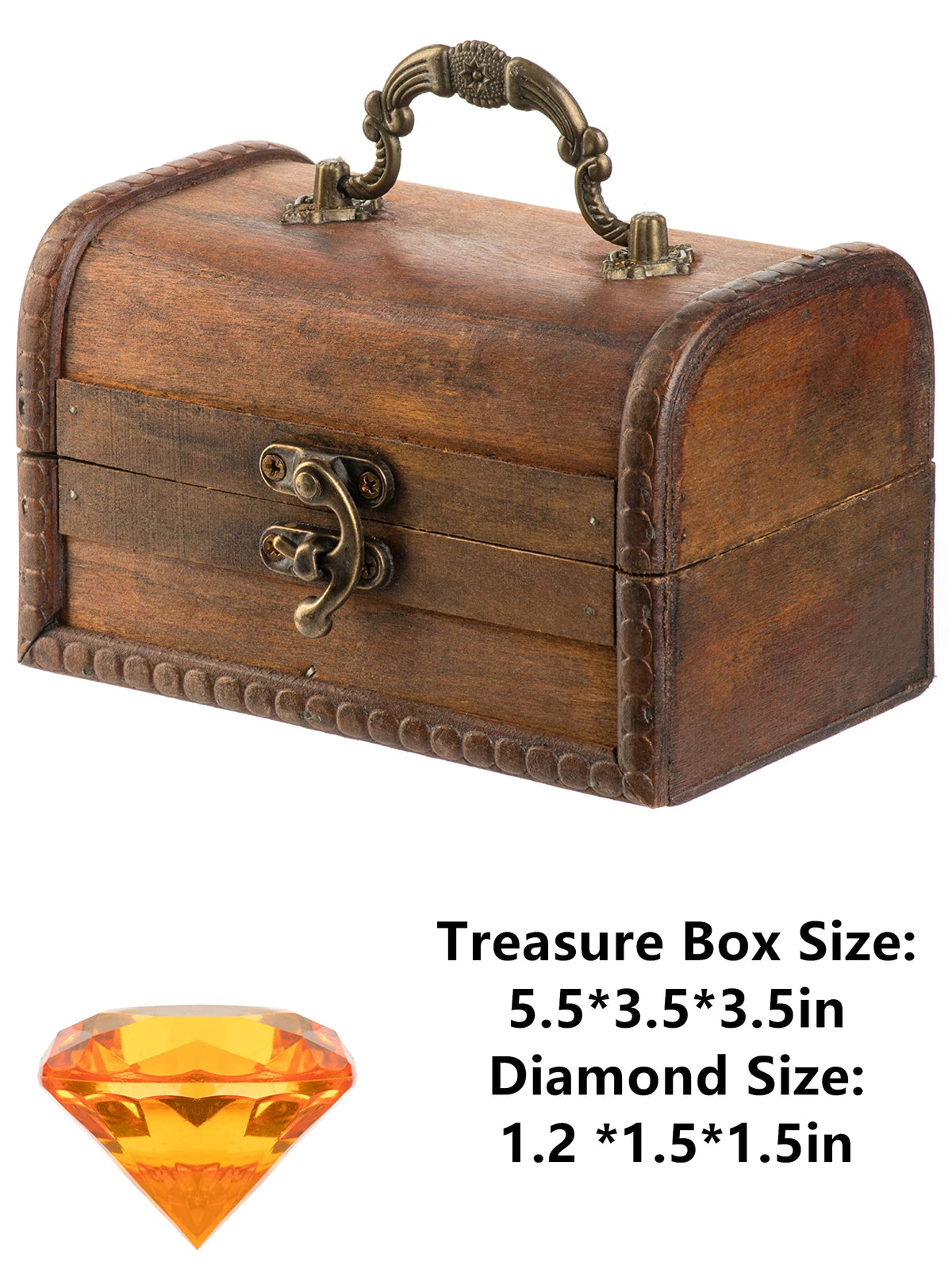 PUBGAMER Diving Gem Pool Toy — 15 Colorful Diamonds & Wooden Treasure Chest
