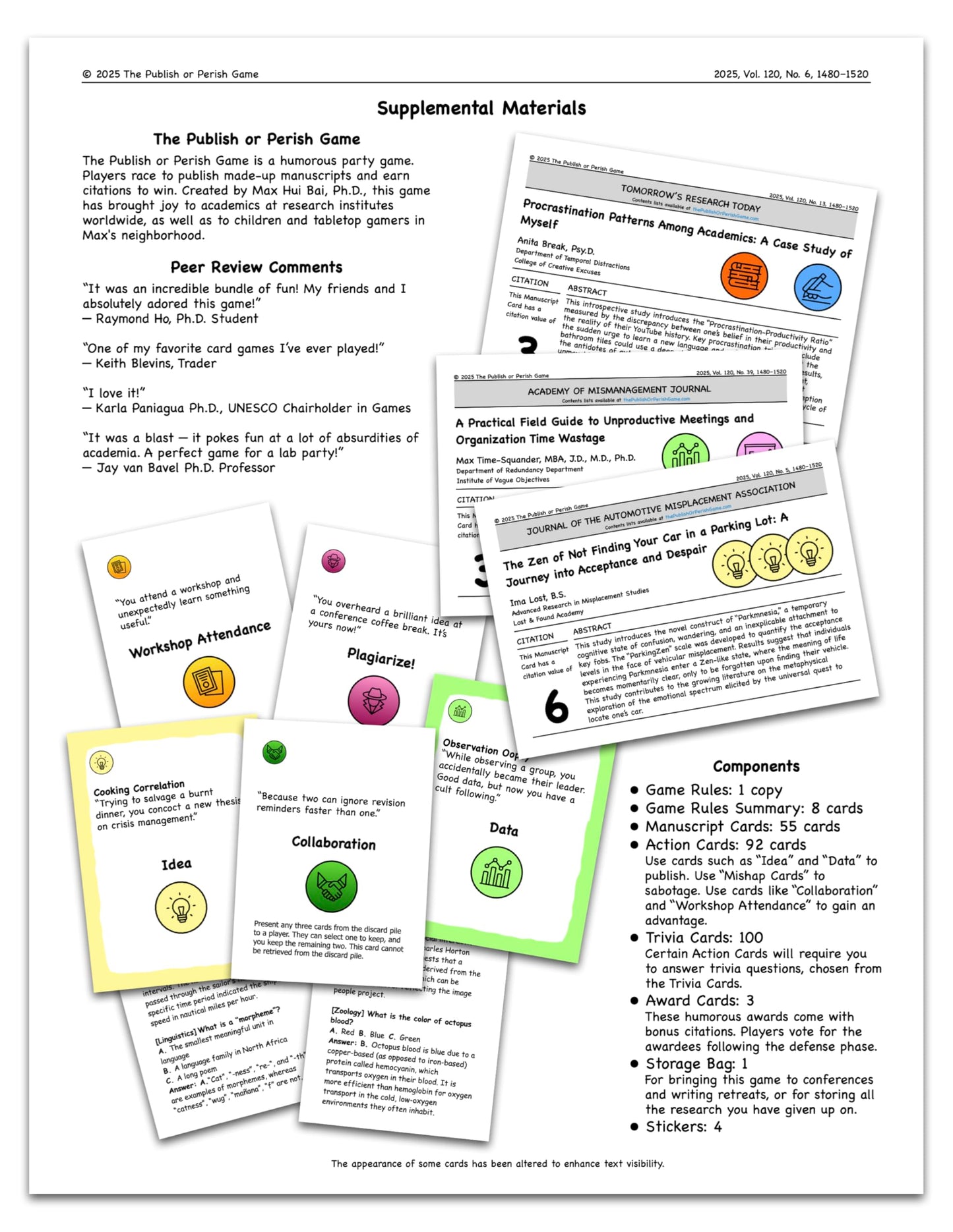 Publish or Perish: Humorous Academic Party Game for 3-6 Players | Ages 14+