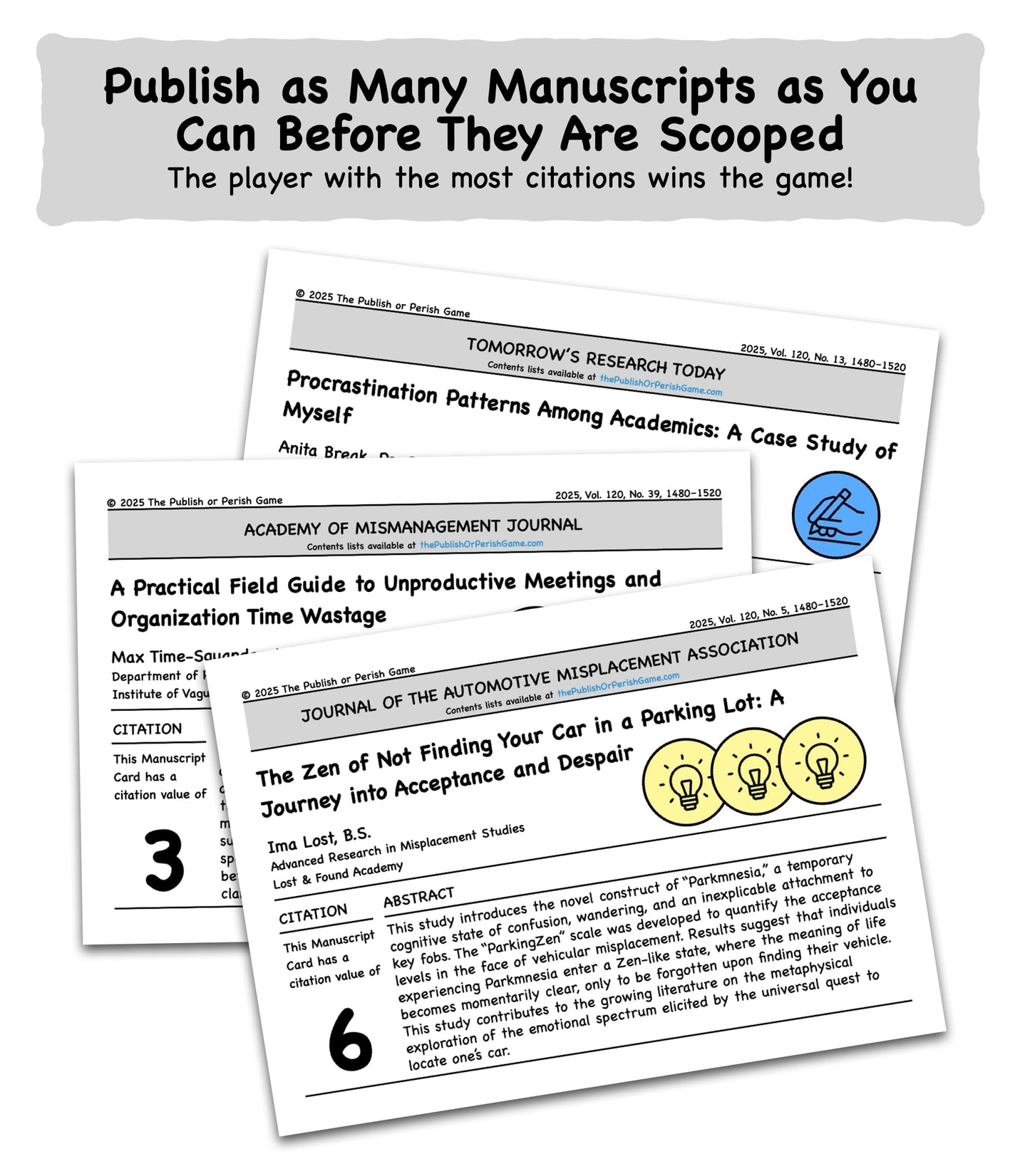 Publish or Perish: Humorous Academic Party Game for 3-6 Players | Ages 14+