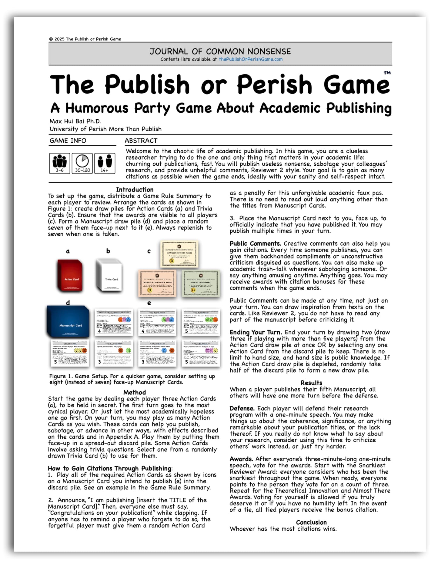 Publish or Perish: Humorous Academic Party Game for 3-6 Players | Ages 14+