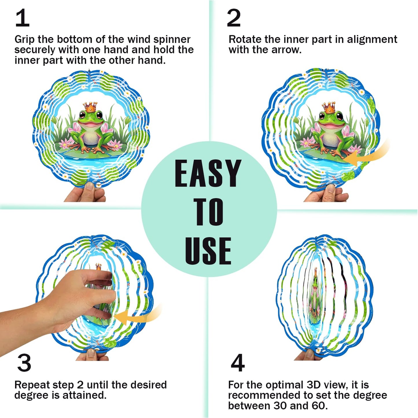 PUCPAM Frog Wind Spinner – Dynamic 3D Stainless Steel Garden Decor