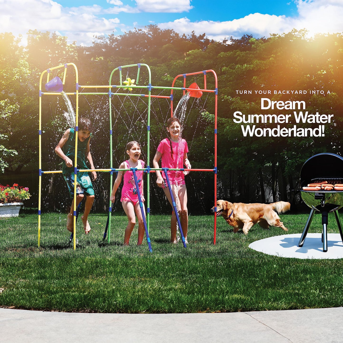 Puddle Splashers Backyard Waterpark: Splash Wheel & Dump Buckets for Outdoor Fun