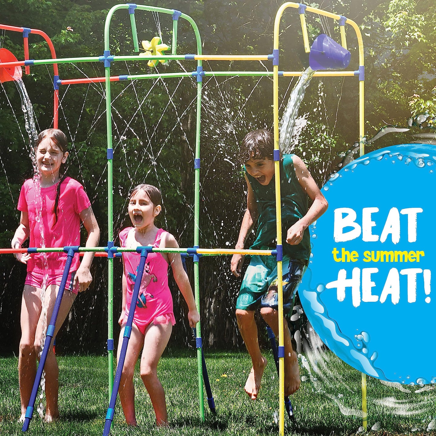 Puddle Splashers Backyard Waterpark: Splash Wheel & Dump Buckets for Outdoor Fun