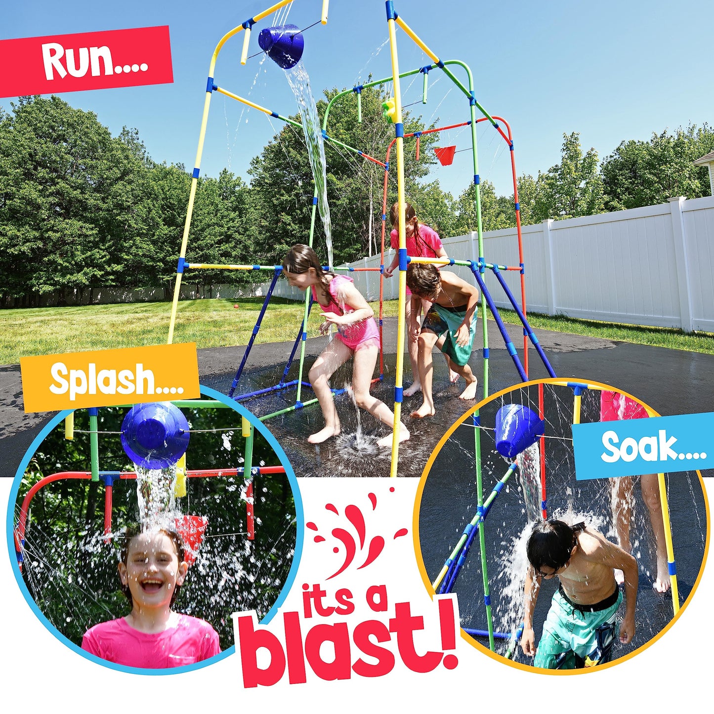 Puddle Splashers Backyard Waterpark: Splash Wheel & Dump Buckets for Outdoor Fun