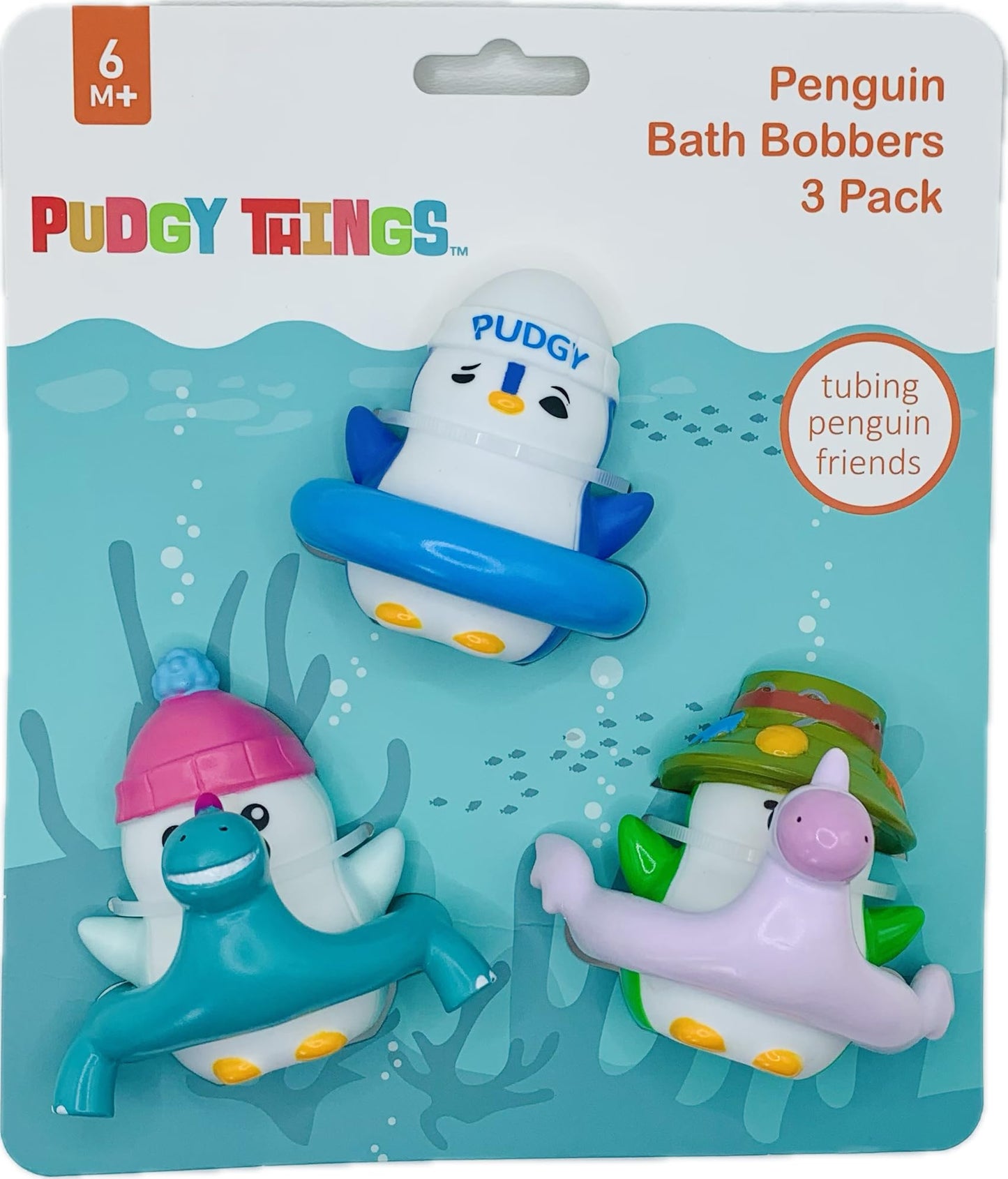 Pudgy Things Penguin Bath Bobbers — 3-Piece Baby Bath Toys for 6+ Months
