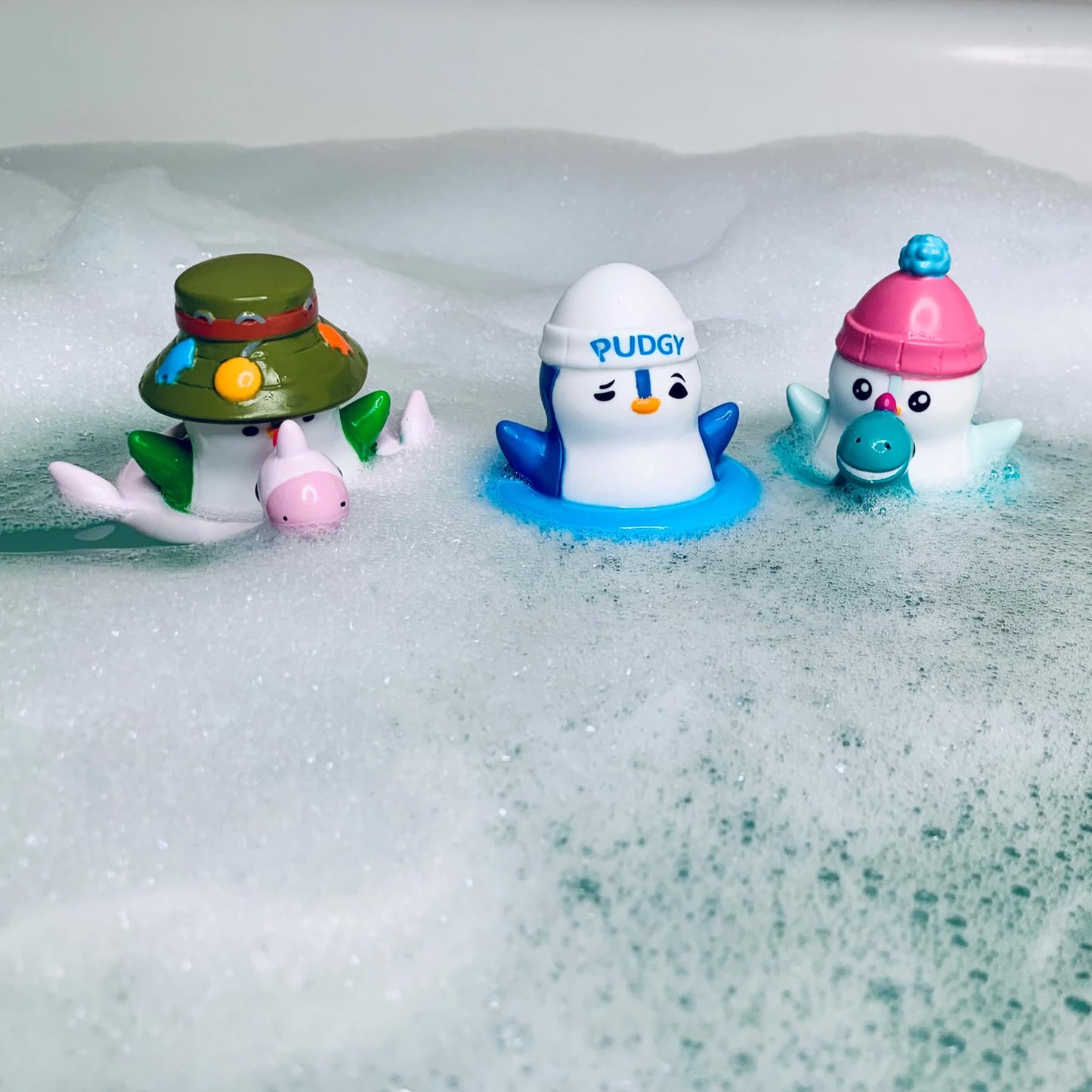 Pudgy Things Penguin Bath Bobbers — 3-Piece Baby Bath Toys for 6+ Months