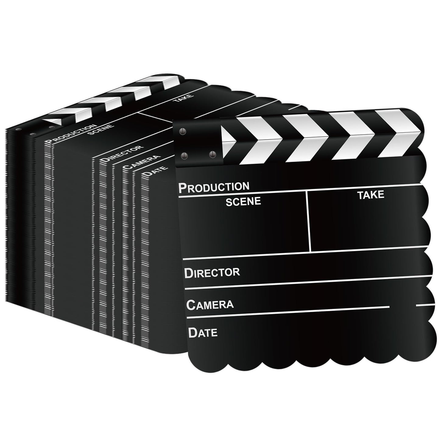 PUEVENYI 50Pcs Movie Night Scalloped Napkins – Film-Themed Disposable Table Decor