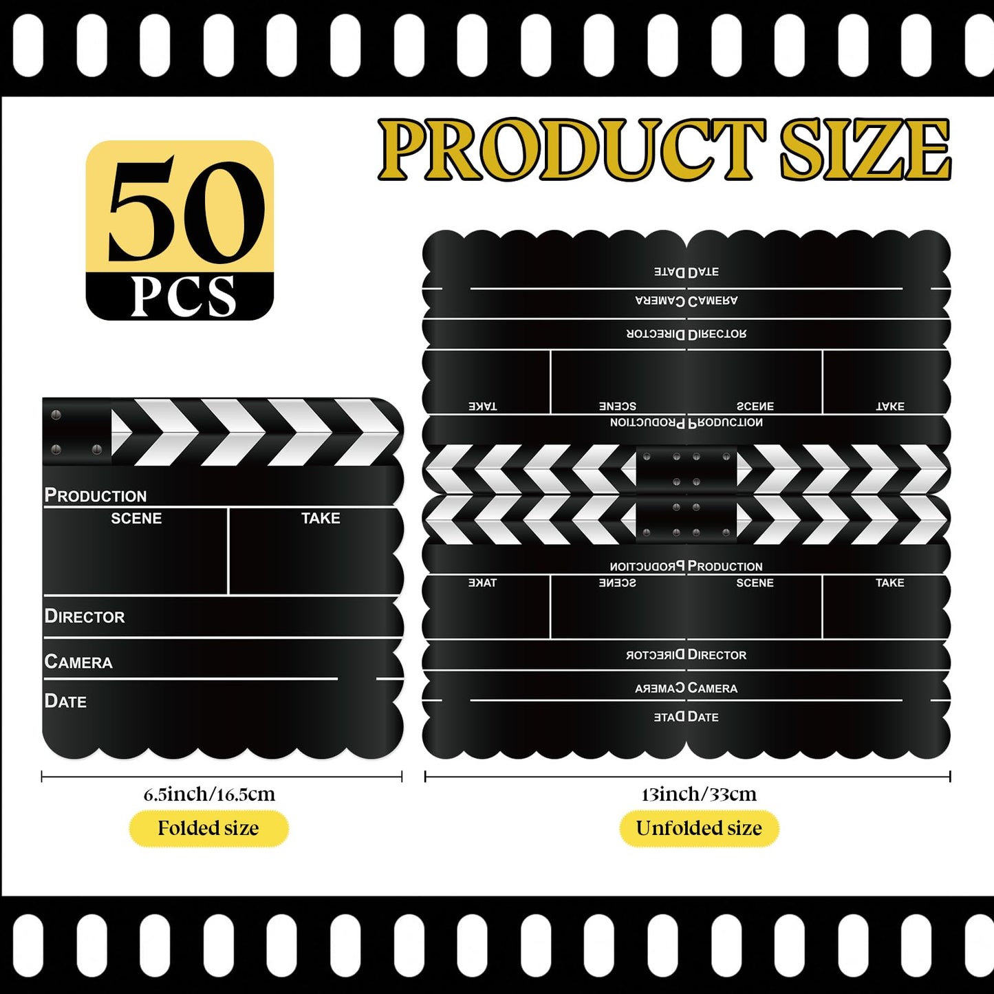 PUEVENYI 50Pcs Movie Night Scalloped Napkins – Film-Themed Disposable Table Decor