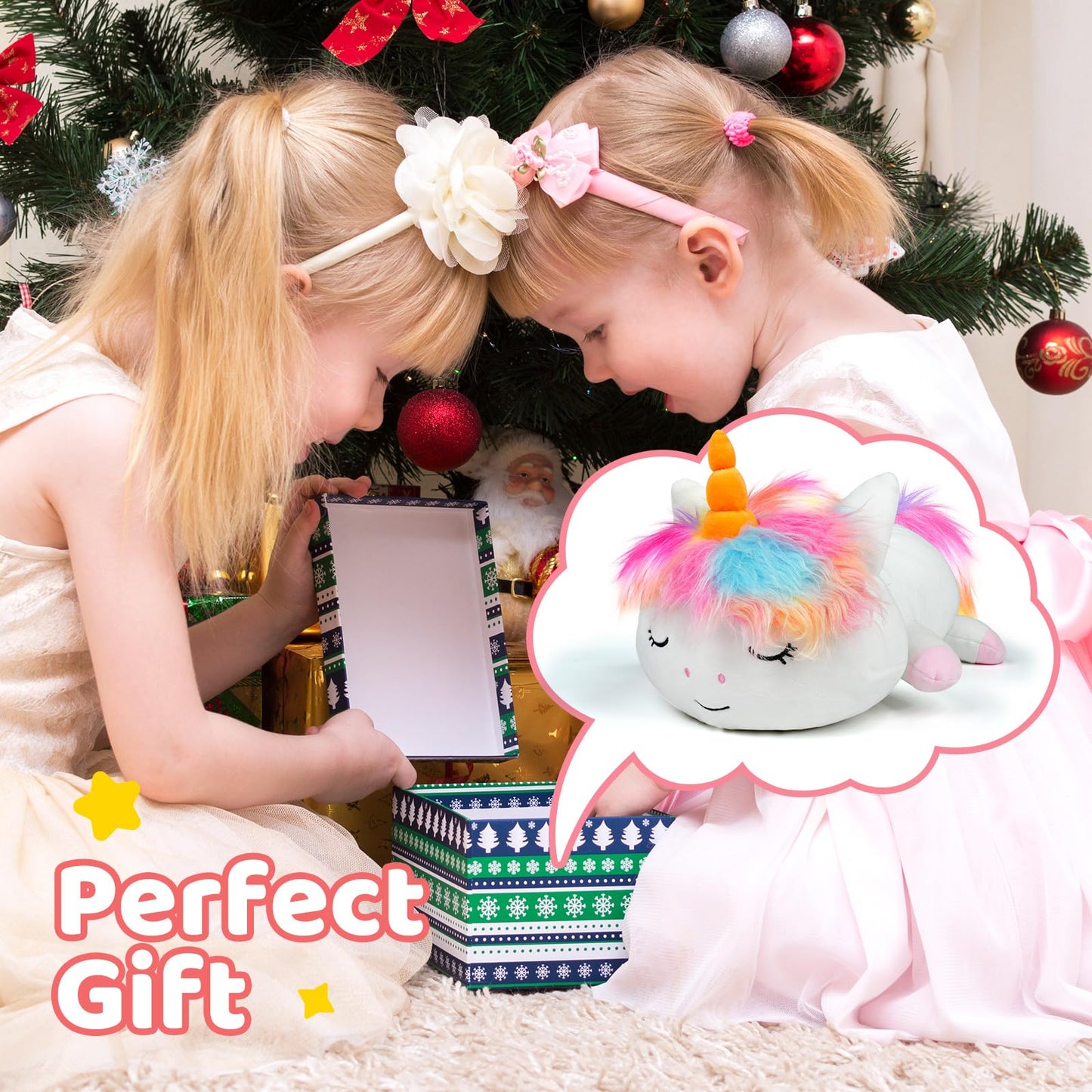 Puffpals Weighted Plush Unicorn – Pink 14in Beaded Sensory Plush (1.7lbs)