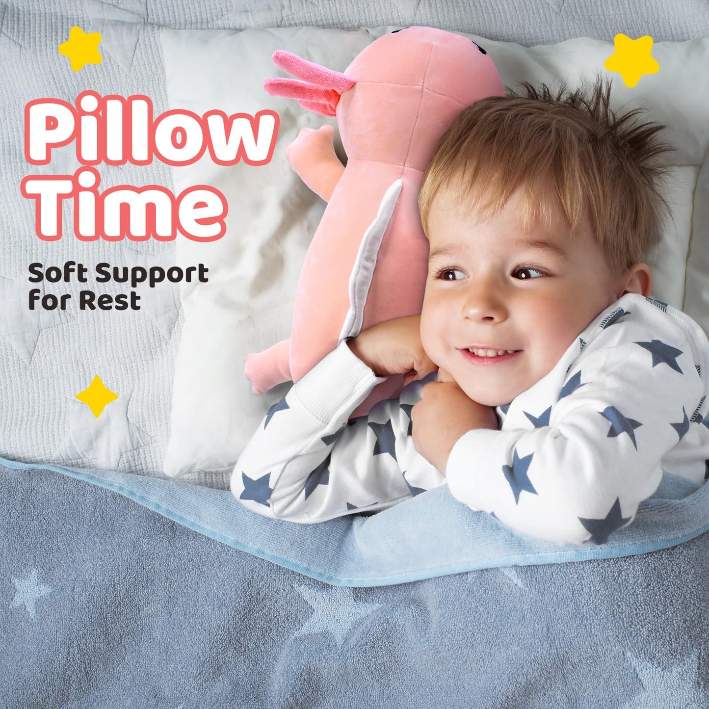 Puffpals Weighted Plush Axolotl - Relaxing Sensory Plush for Kids & Adults, 14.3in, 1.4lb