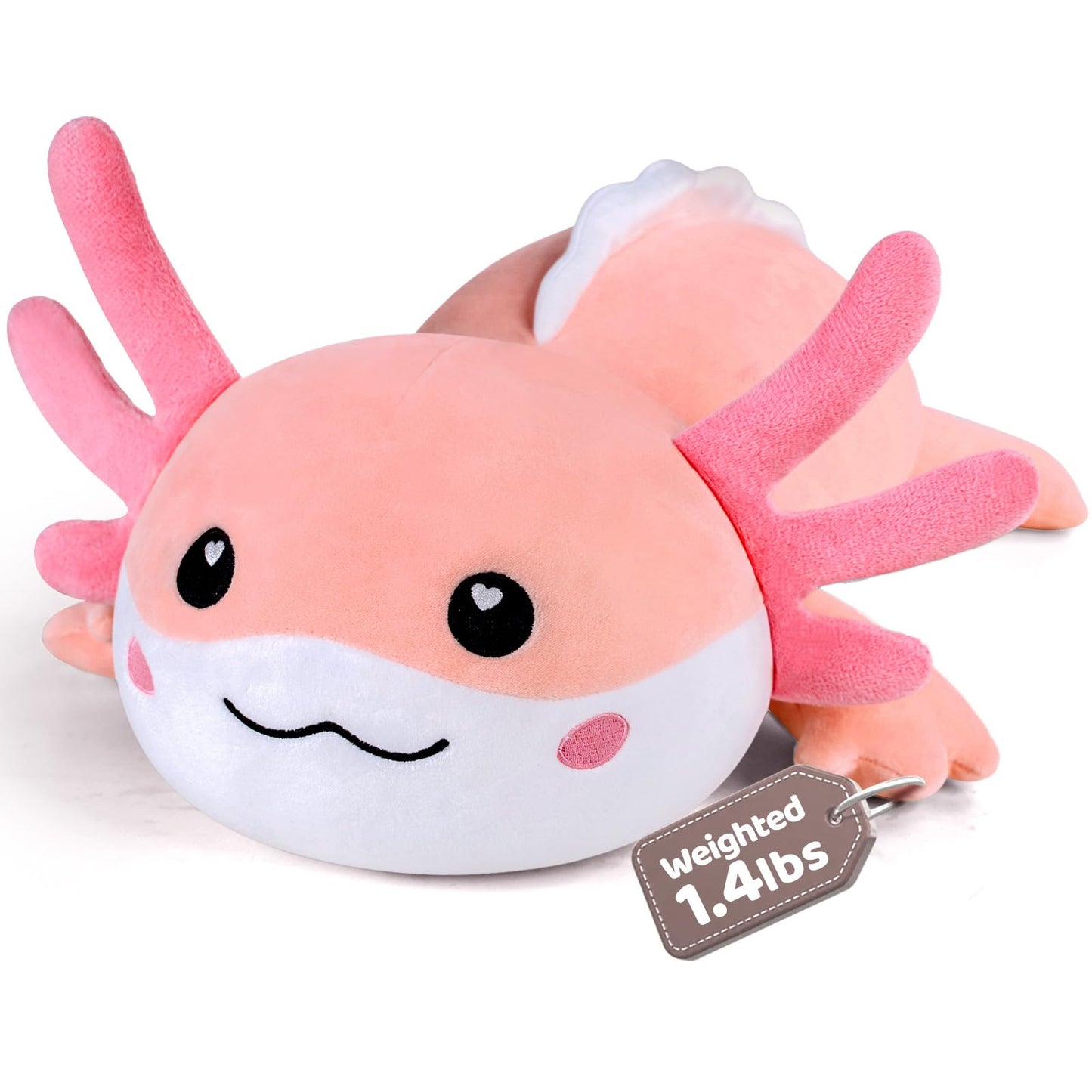 Puffpals Weighted Plush Axolotl - Relaxing Sensory Plush for Kids & Adults, 14.3in, 1.4lb
