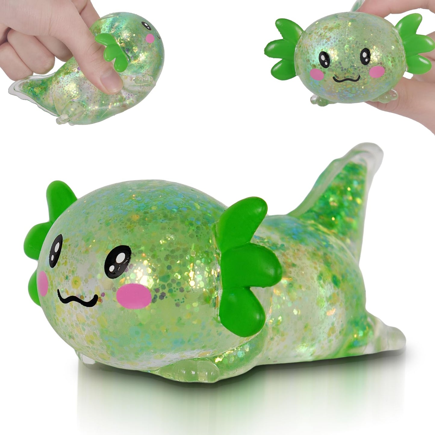 Puffwize Axolotl Squishy Toy – Slow Rise Fidget for Stress Relief (Green)