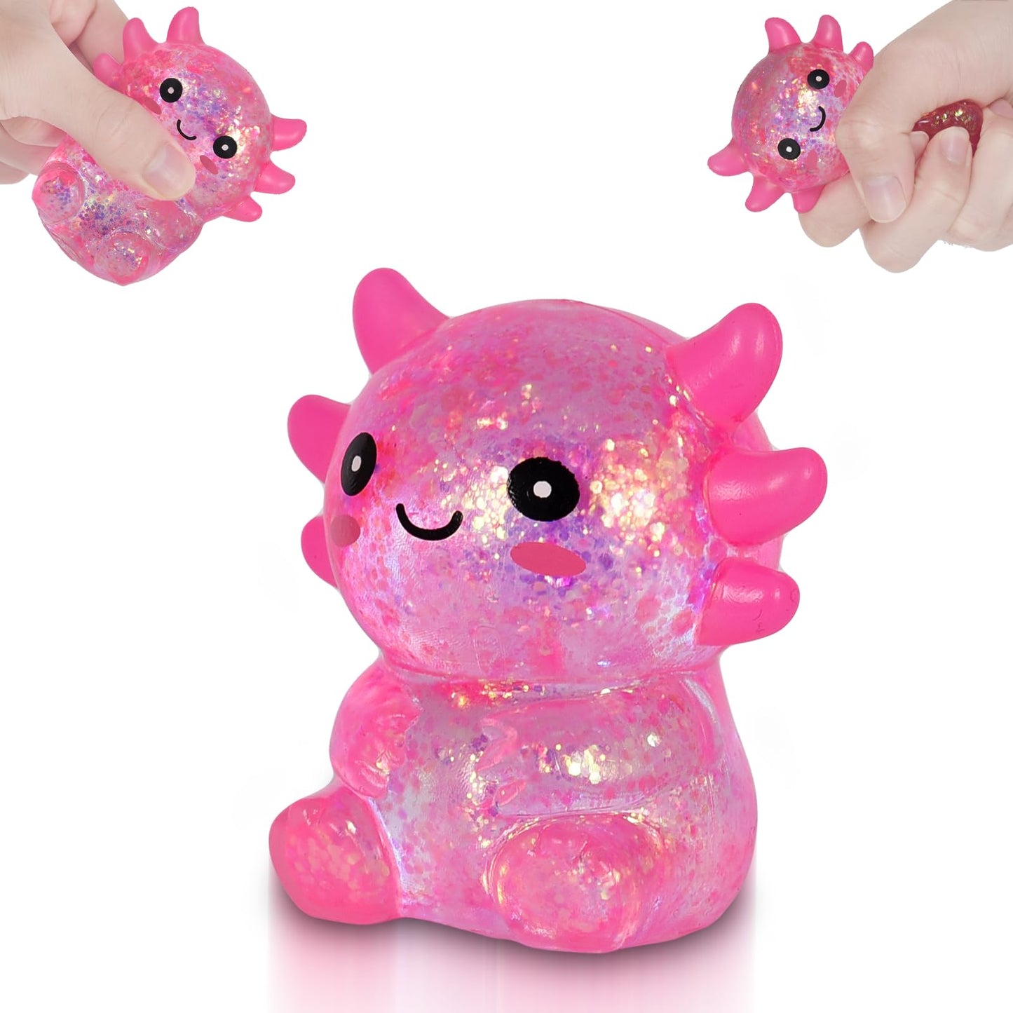 Puffwize Axolotl Squishy Toy – Slow-Rise Fidget for Stress Relief (Pink)