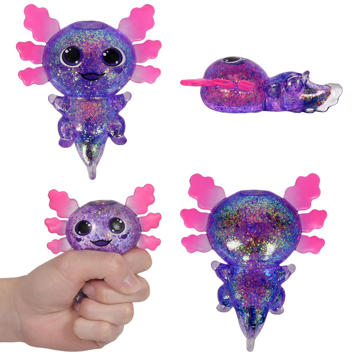 Puffwize Axolotl Squishy Toy – Slow-Rising Fidget for Focus & Stress Relief (Purple)