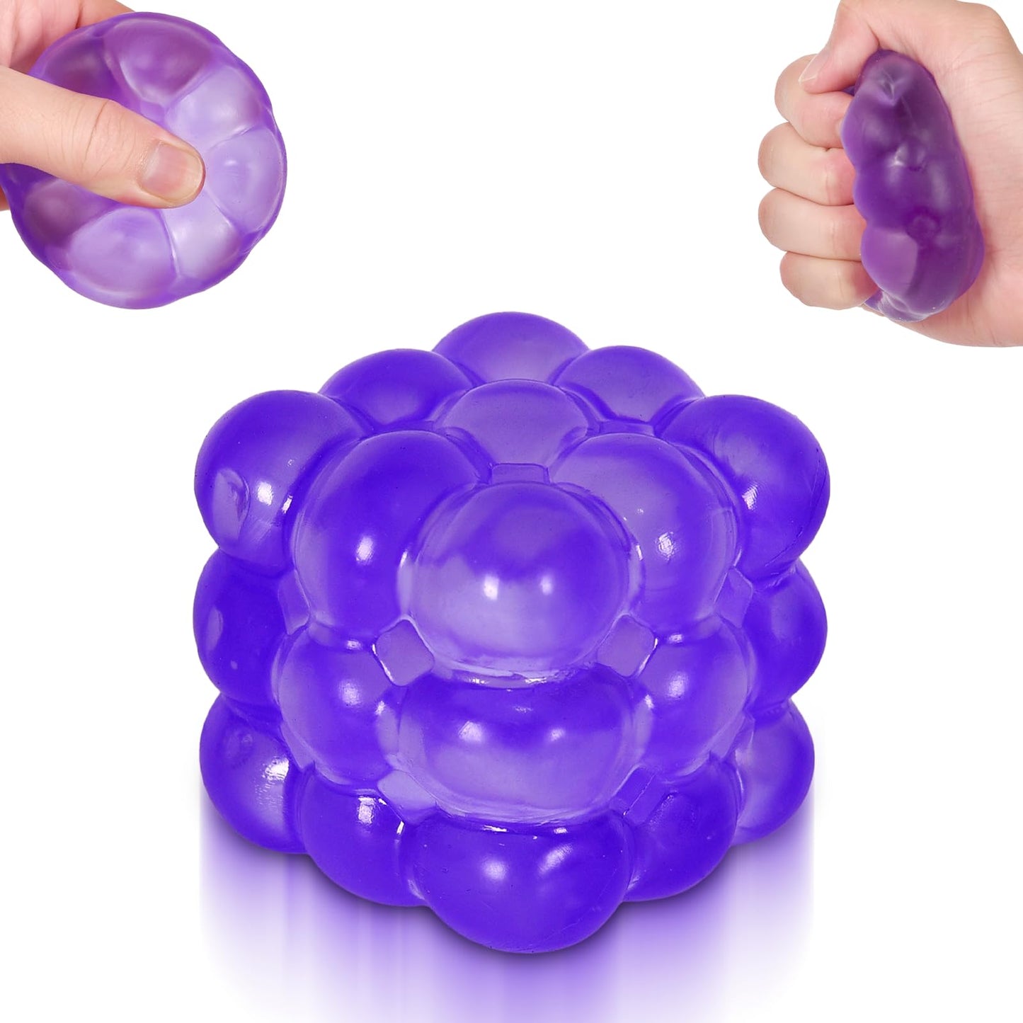 Puffwize Ice Cube Squishy Toy - 1.96-inch Portable Fidget Cube Purple