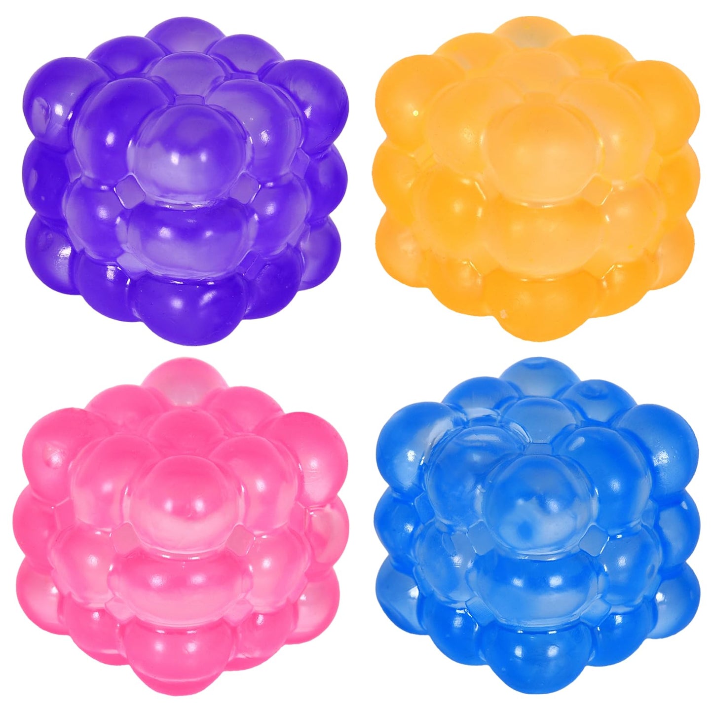 Puffwize Irregular Blocks Soft Squishy Stress Cubes – 4-Pack, 1.96in Fidget Toys for Focus and Calm