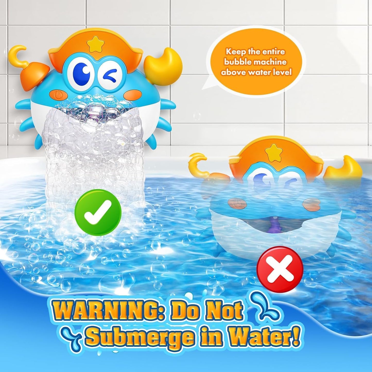 Puidapo Bath Toys with LED Bubble Machine – Colorful Light Show for Kids Aged 1-8