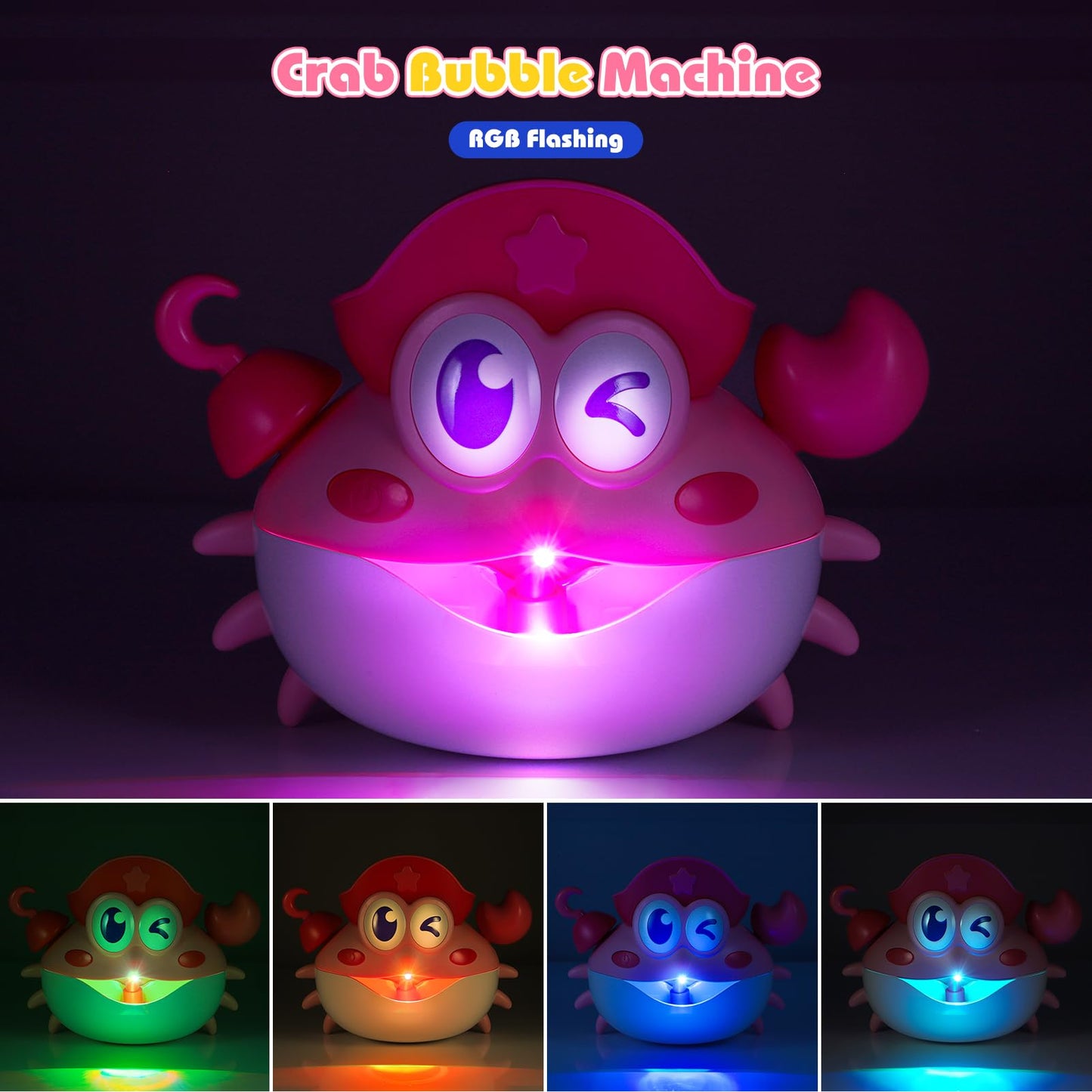 Puidapo Bath Toys: Light Up Bubble Machine with RGB Lights for Kids Aged 1-8