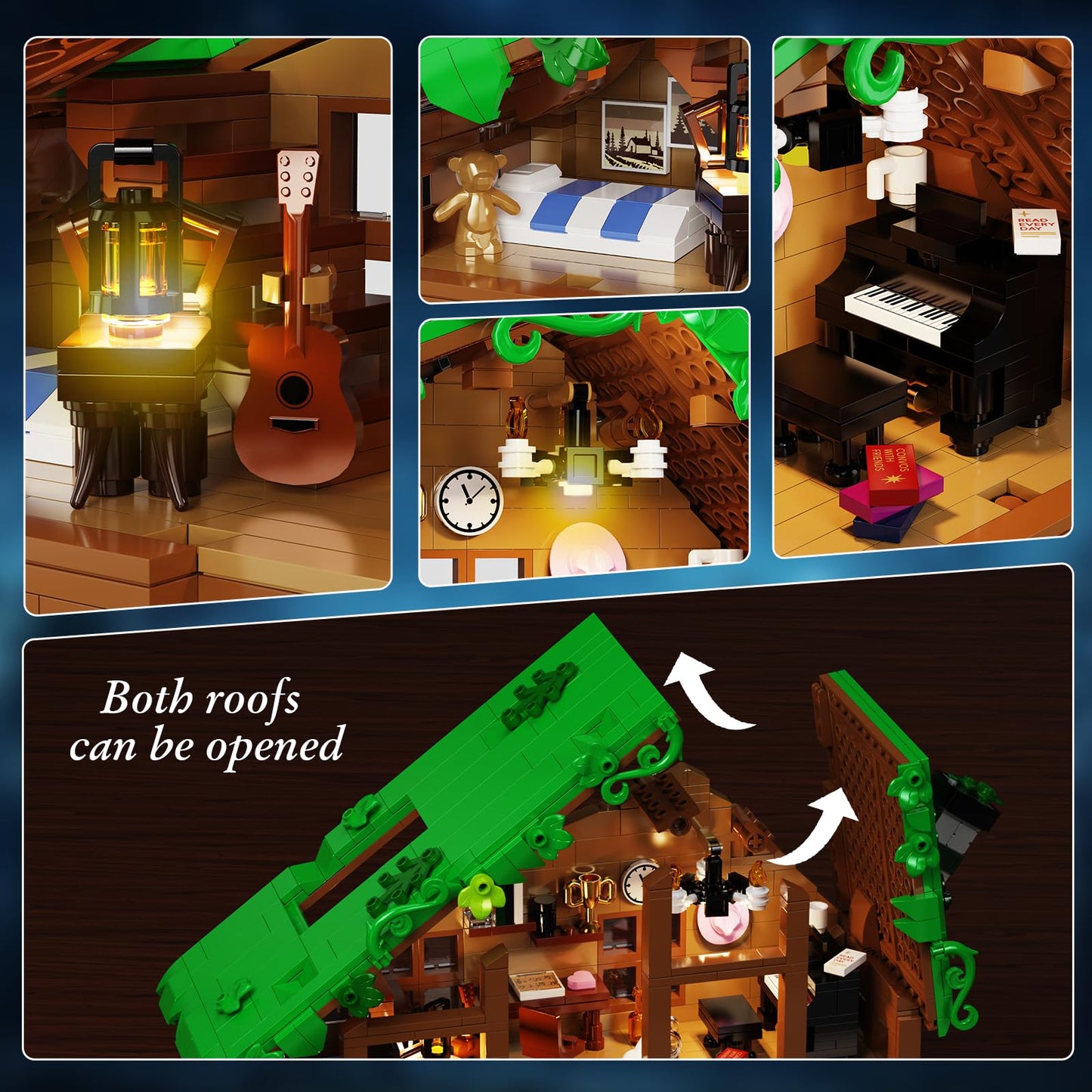 PUIOSYMG Folk Cabin Building Set – LEGO Forest Cabin Compatible, 664 PCS, Gift Idea