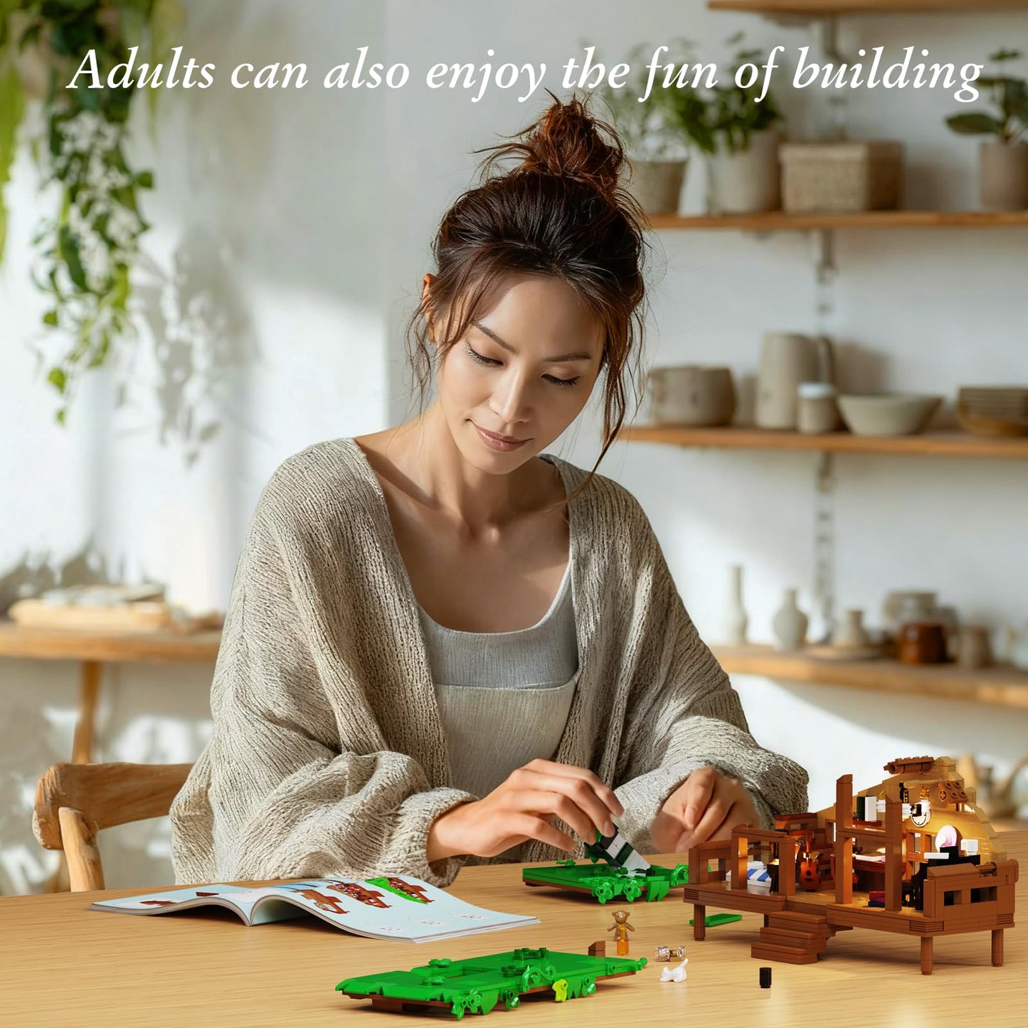 PUIOSYMG Folk Cabin Building Set – LEGO Forest Cabin Compatible, 664 PCS, Gift Idea