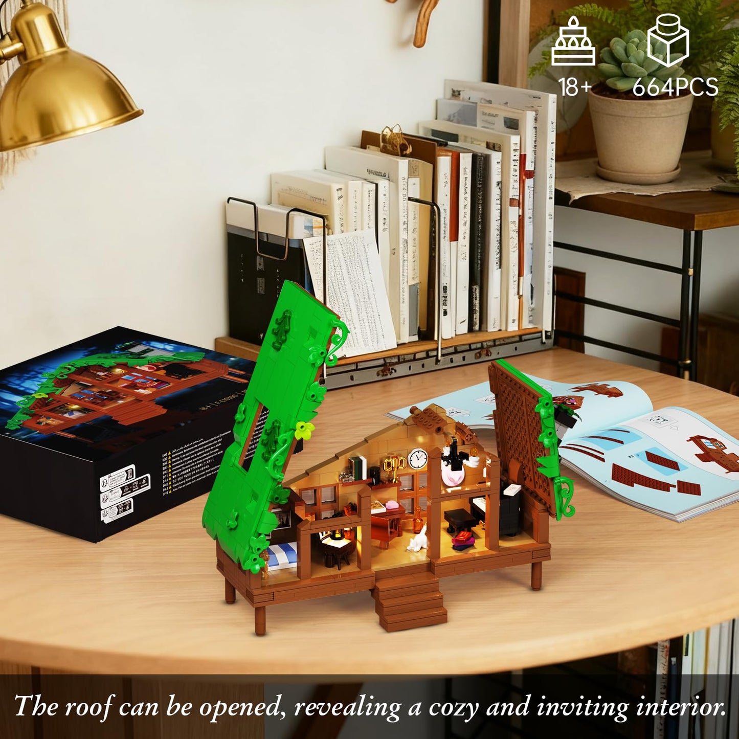 PUIOSYMG Folk Cabin Building Set – LEGO Forest Cabin Compatible, 664 PCS, Gift Idea