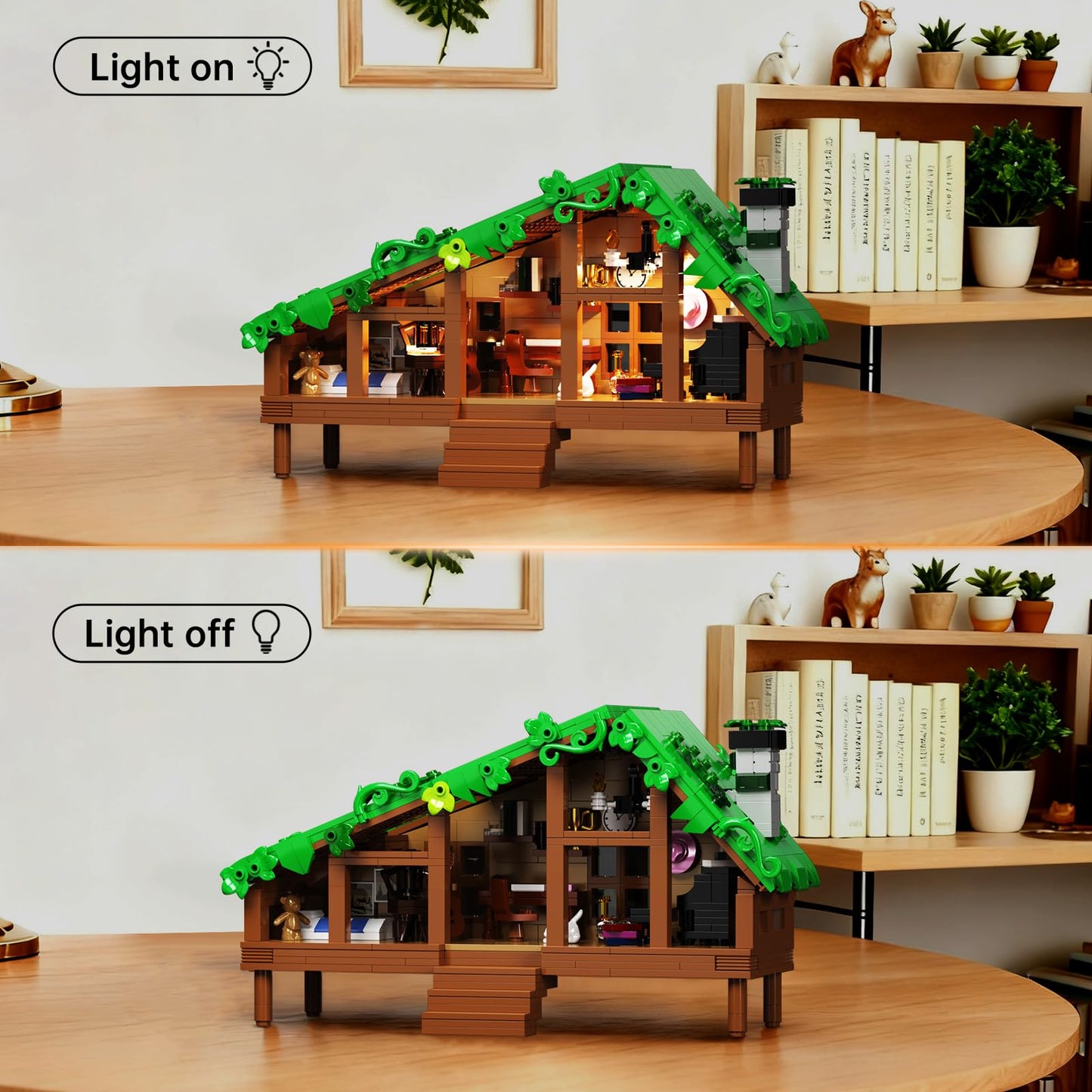 PUIOSYMG Folk Cabin Building Set – LEGO Forest Cabin Compatible, 664 PCS, Gift Idea