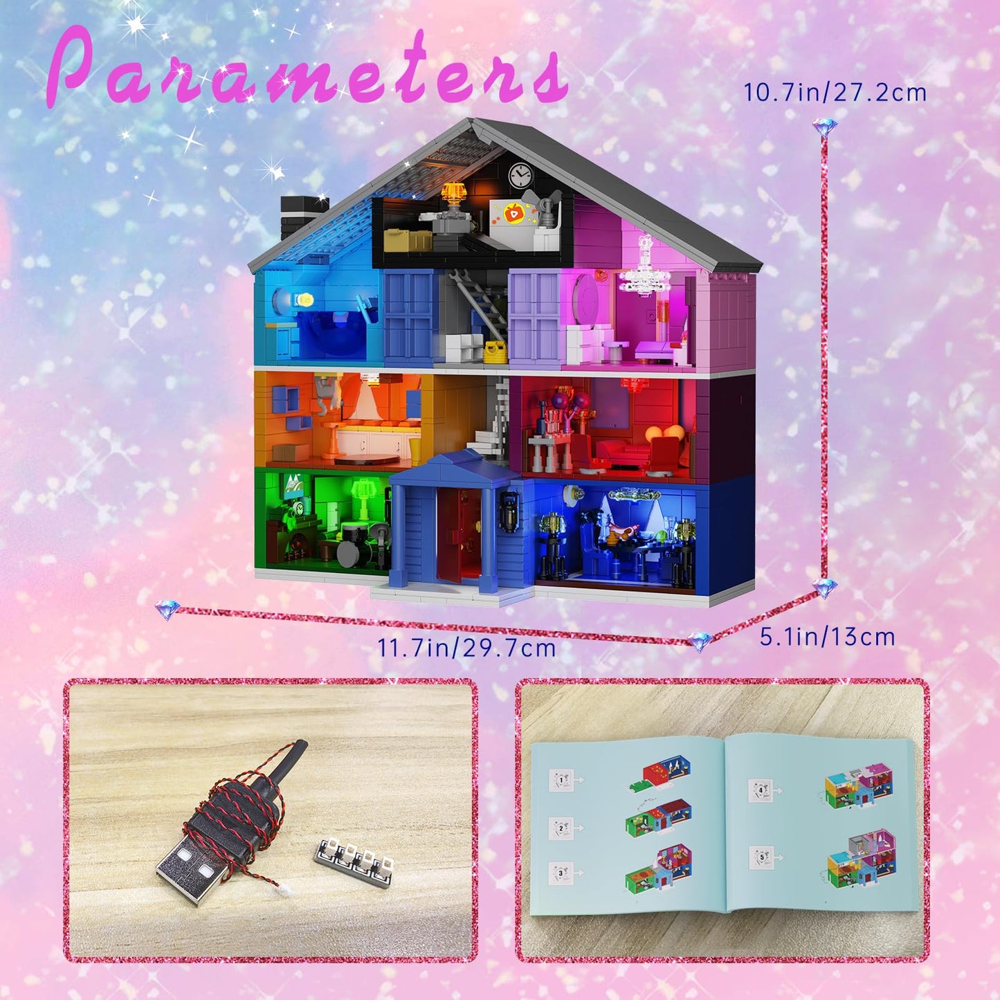 Star House Building Set by PUIOSYMG — 1426 Pcs, LEGO Compatible, Immersive Lighted Rooms